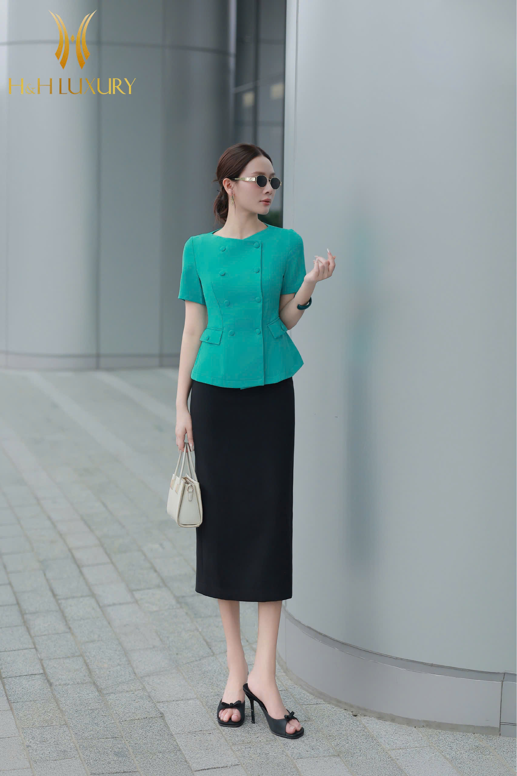 ÁO KÍ GIẢ XANH NGỌC CÚC BỌC