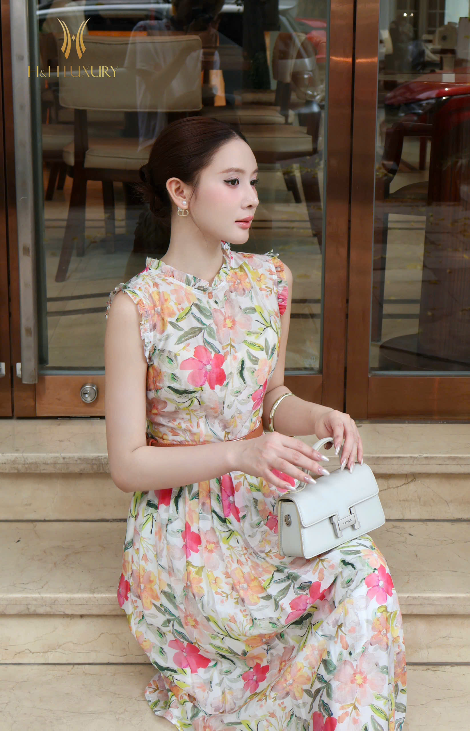 ĐẦM XẾP LY TẰM NHẬT HOA HỒNG SEN