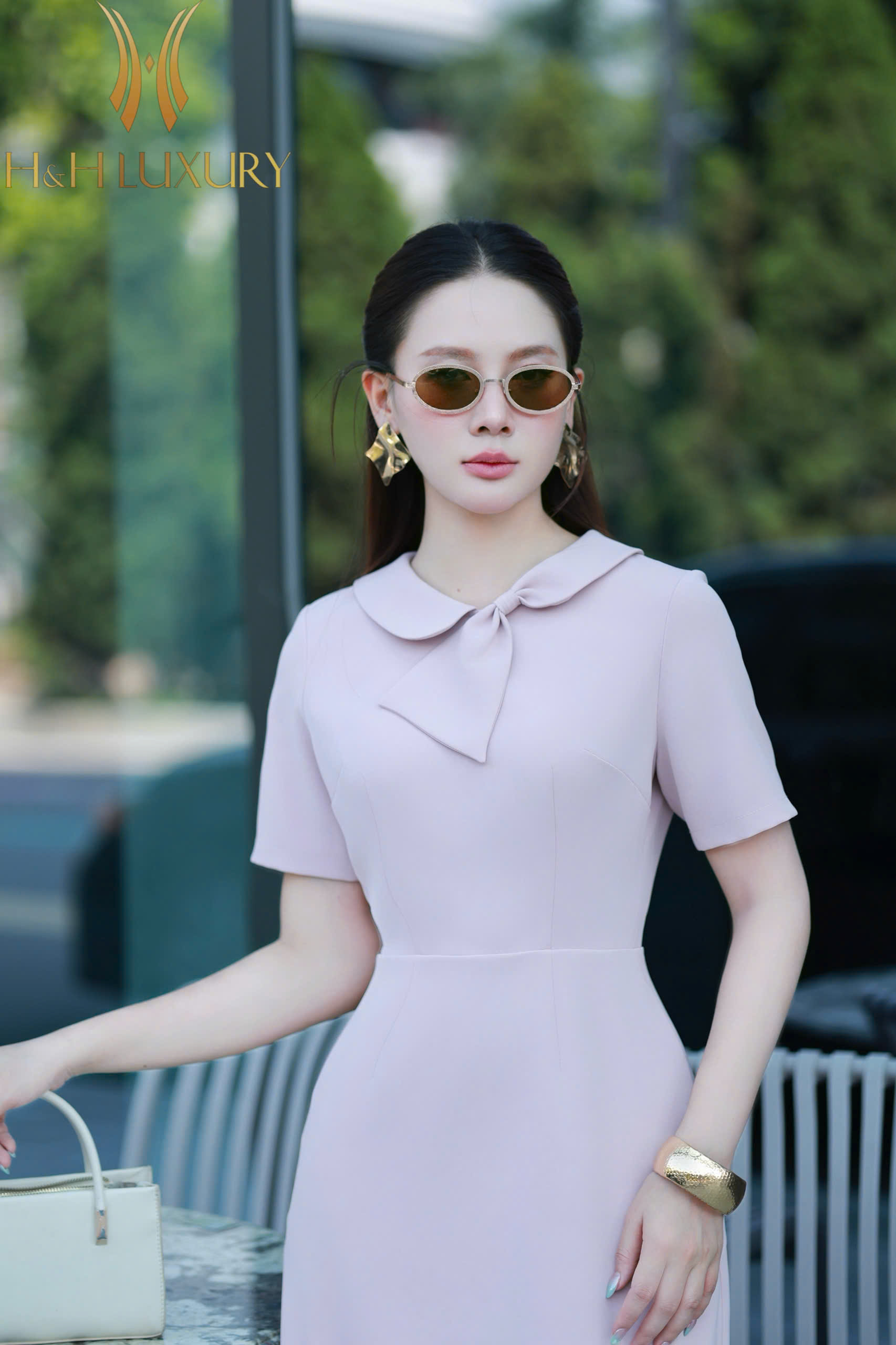 ĐẦM CỔ NƠ DÁNG A HỒNG PASTEL