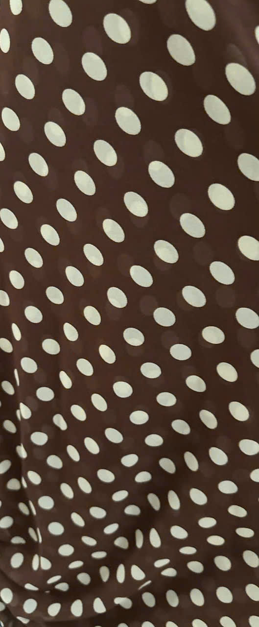 ĐẦM VOAN HÀN CHẤM BI NÂU