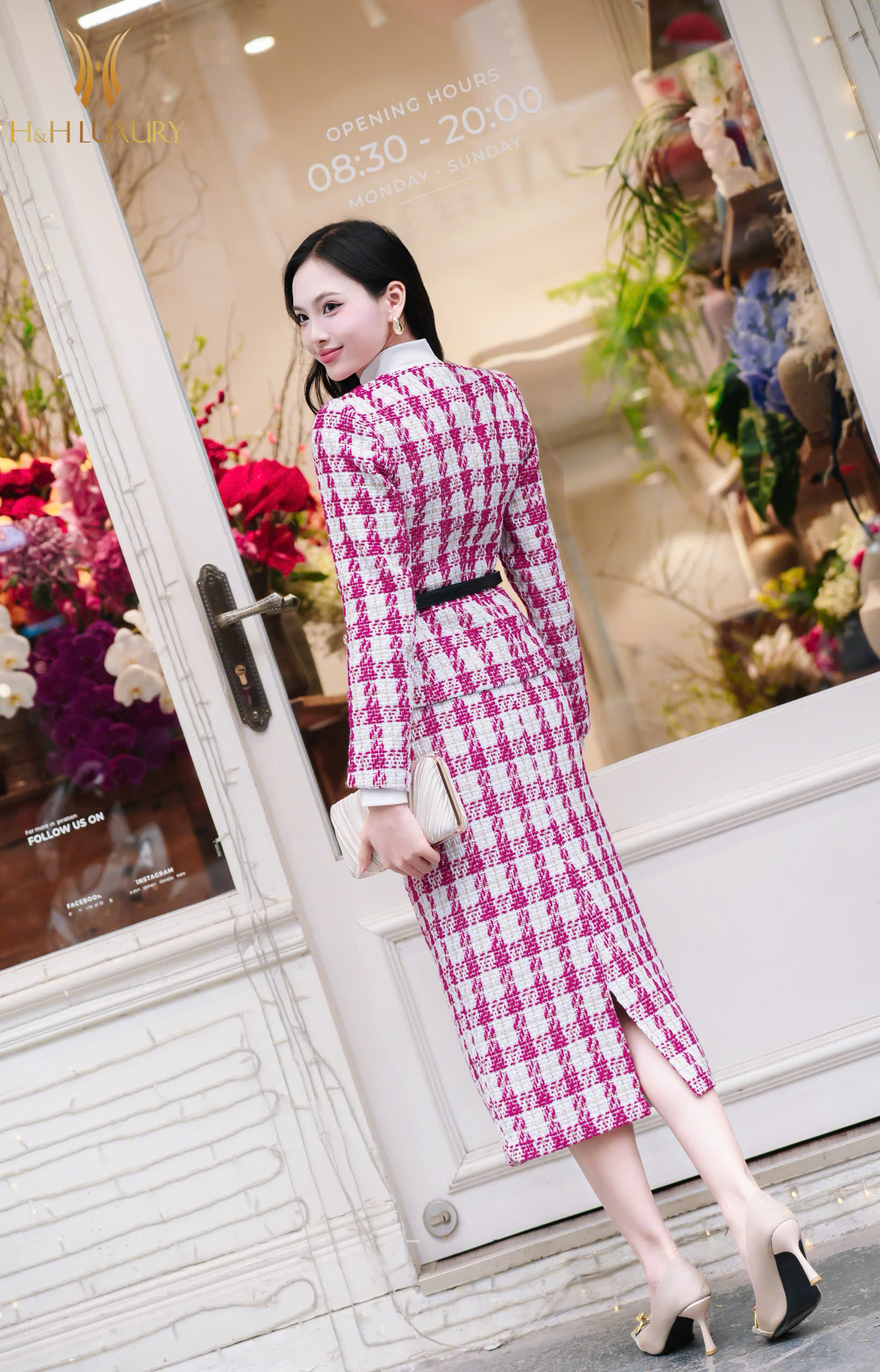 CHÂN VÁY BÚT CHÌ DẠ HỒNG 2 TÚI