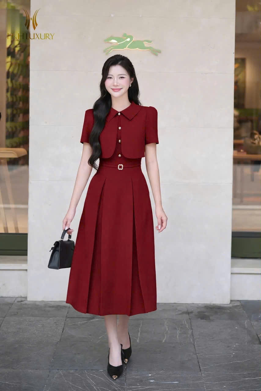 ĐẦM TÀ NGỰC ĐỎ ĐÔ ĐAI EO