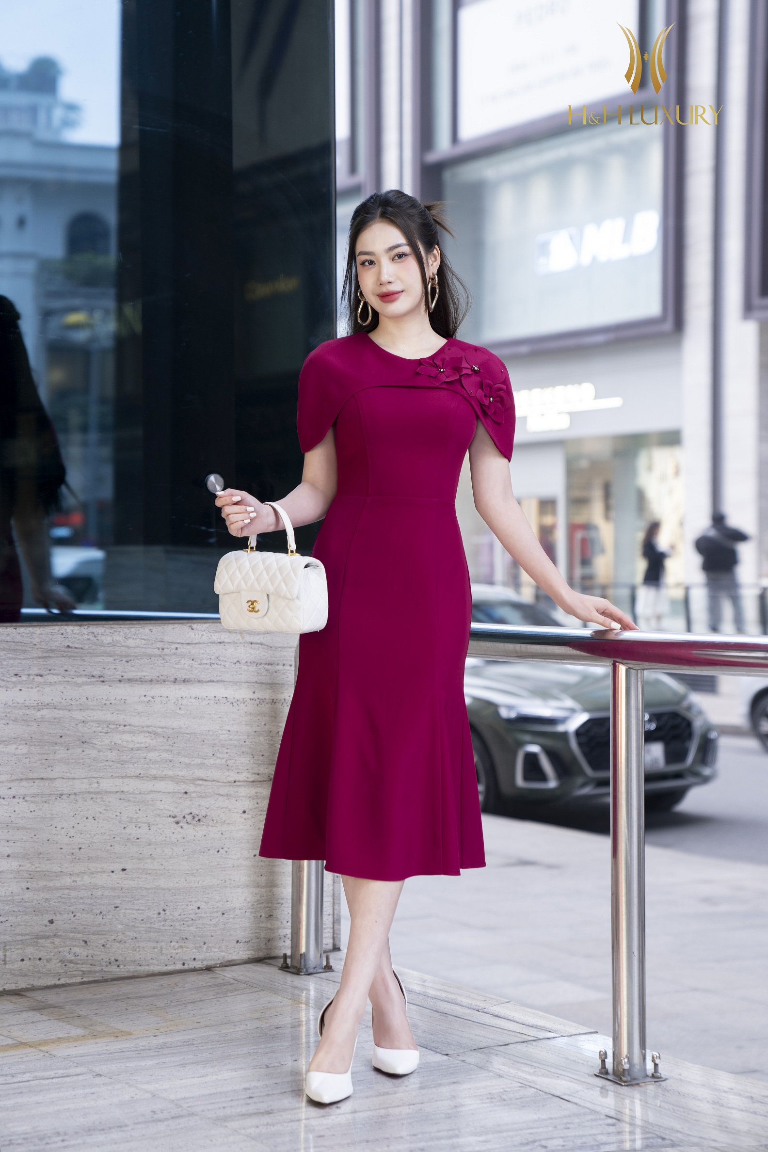 Hàn Quốc Chic Mùa Hè Trang Nhã Tôn Dáng Cổ Chữ V Ôm Body Bó Eo Kiểu Lửng Váy  Đuôi Cá Váy Liền Phong Cách Hepburn Váy Dài Nữ - MixASale