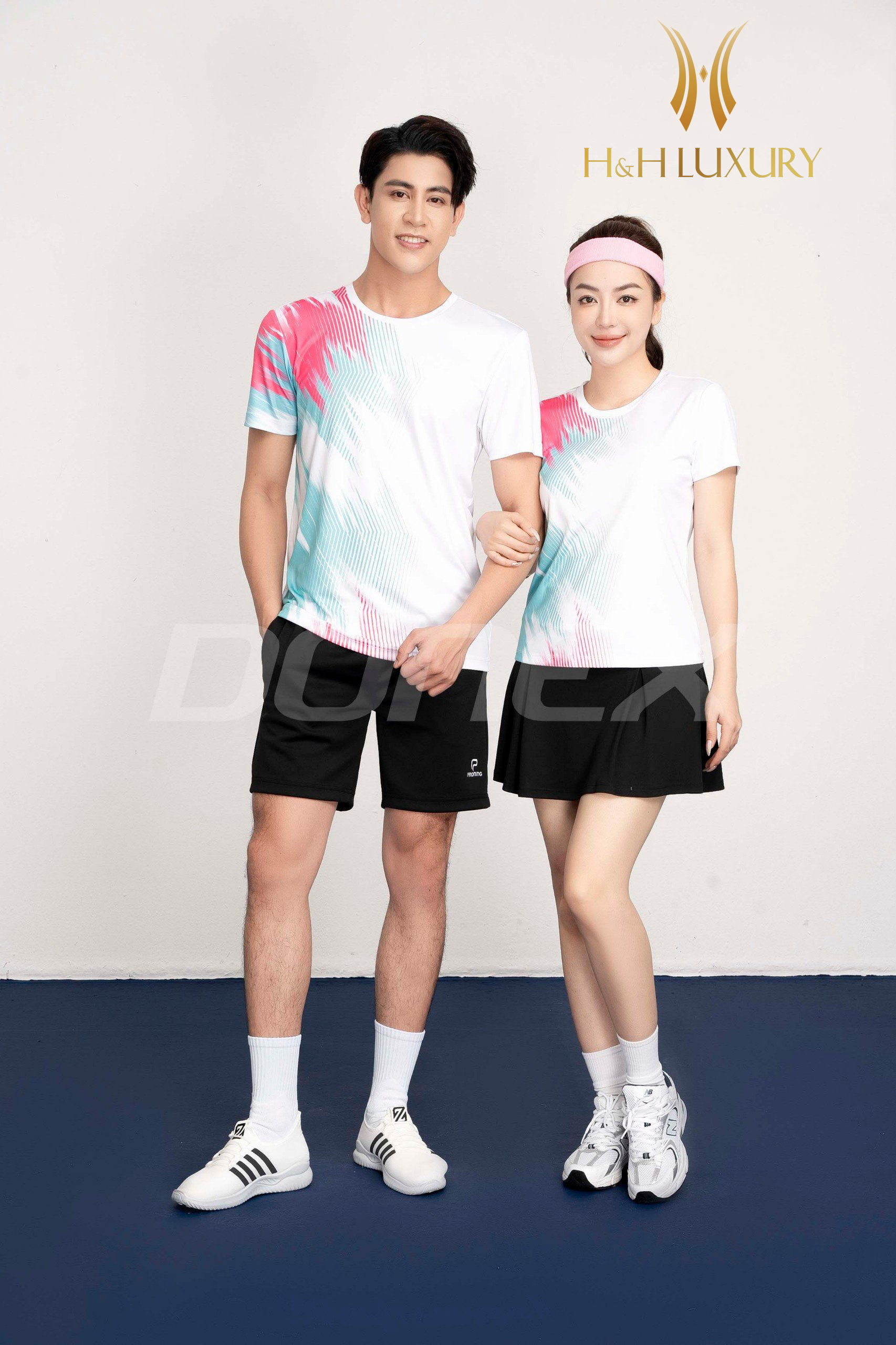 ÁO THỂ THAO NAM TRẮNG PHỐI XANH NGỌC