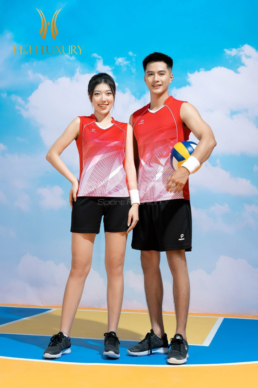 BỘ THỂ THAO NỮ PRONING SÁT NÁCH MÀU ĐỎ PHỐI TRẮNG