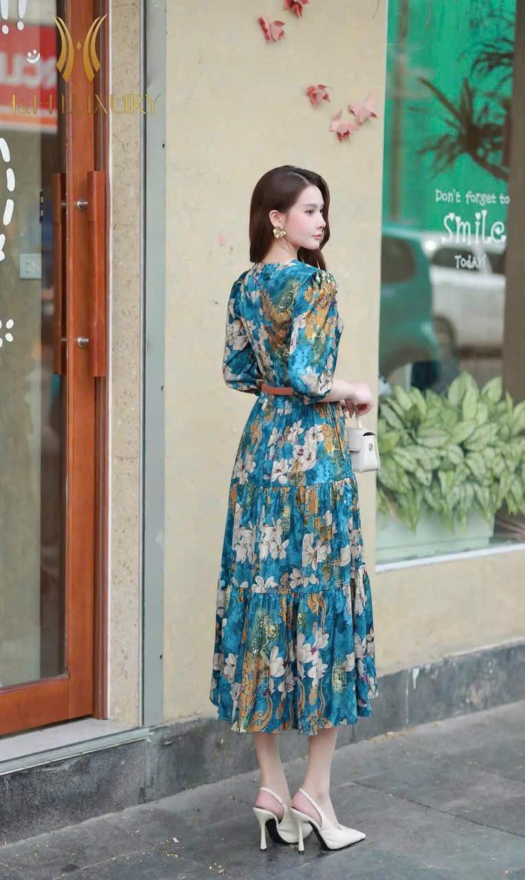 ĐẦM LỤA SATIN XANH NGỌC