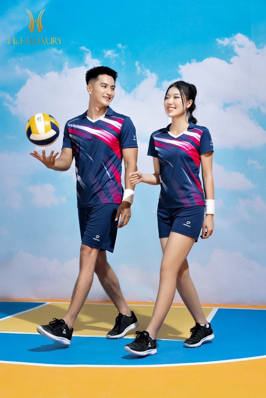 BỘ THỂ THAO NỮ PRONING CỘC TAY MÀU NAVY PHỐI HỒNG