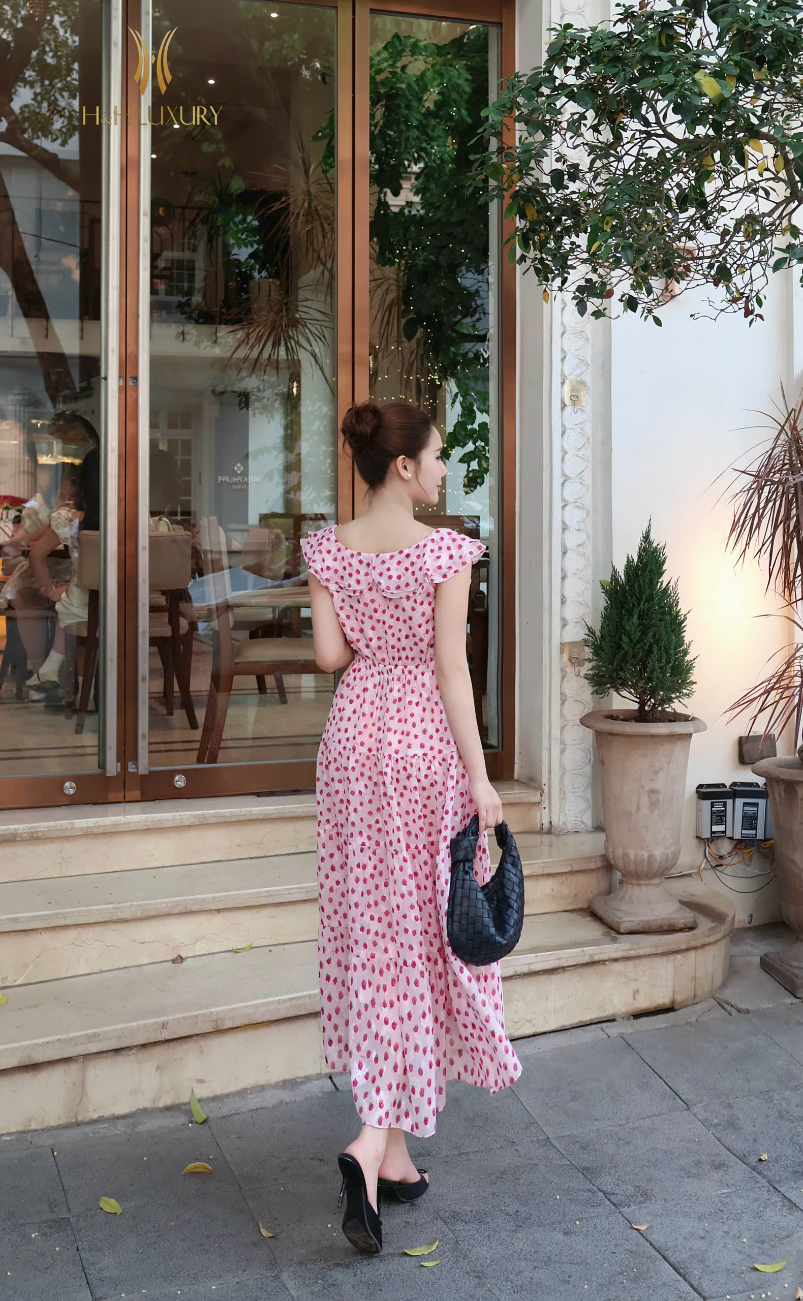 MAXI TƠ ÉP HOA NHÍ HỒNG