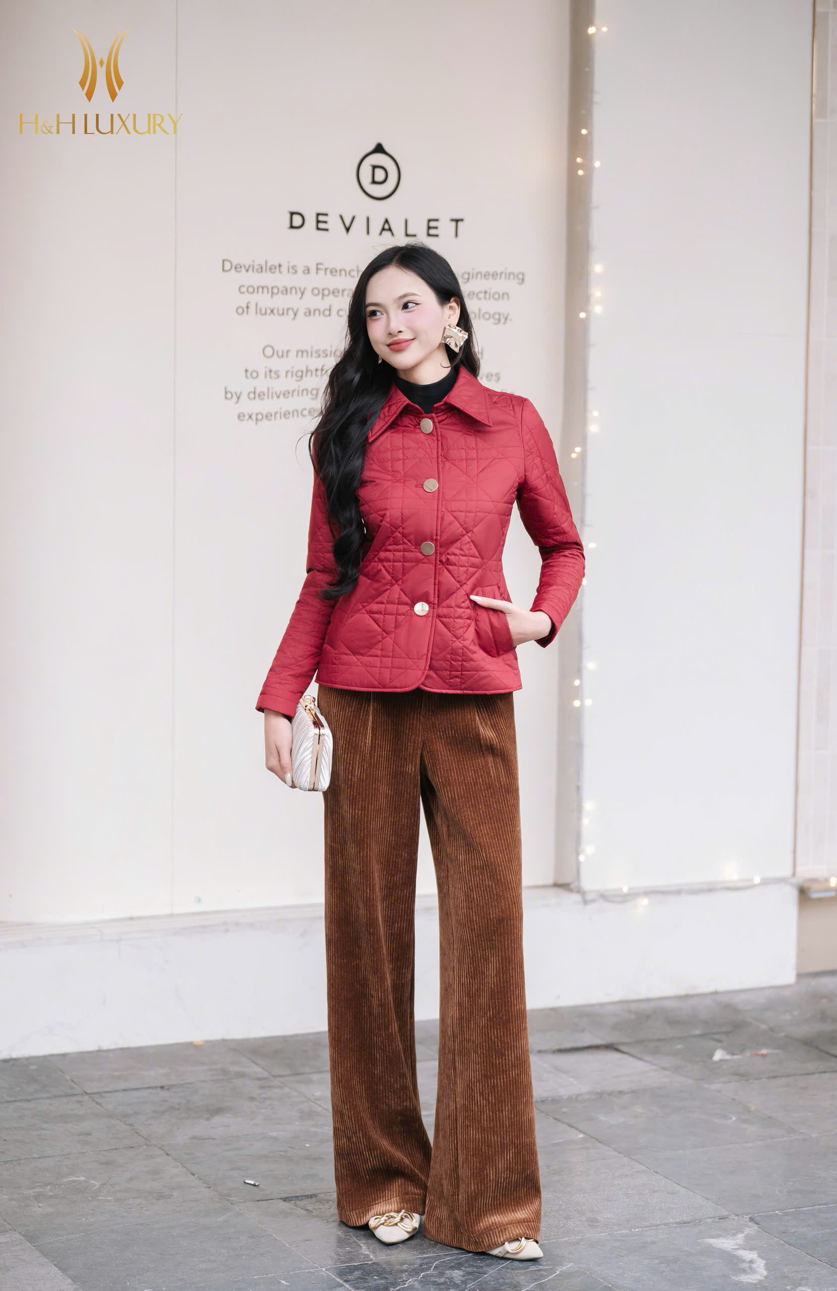 ÁO PHAO ĐỎ DÁNG DÀI 2 TÚI