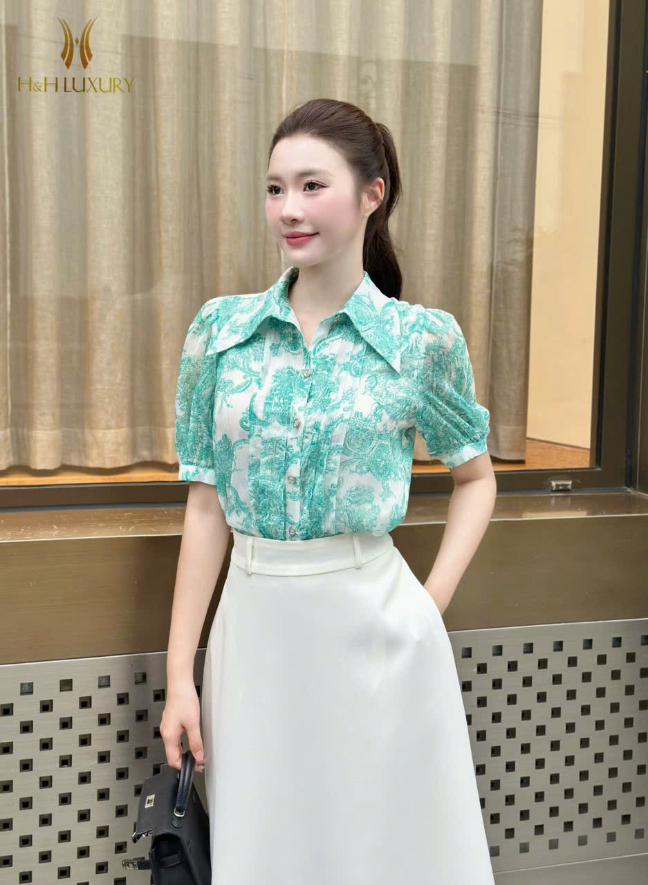 CHÂN VÁY TRẮNG XÒE 2 TÚI