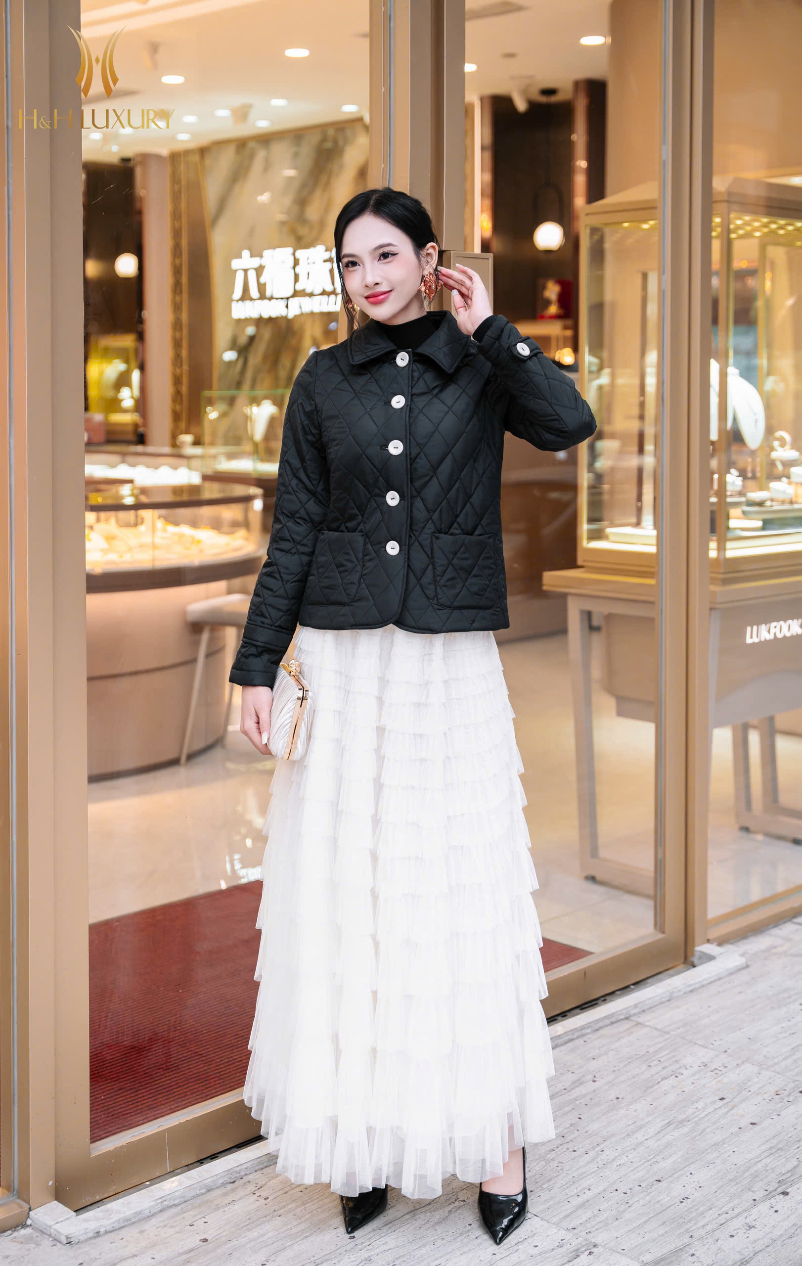 ÁO PHAO ĐEN SIÊU NHẸ 2 TÚI