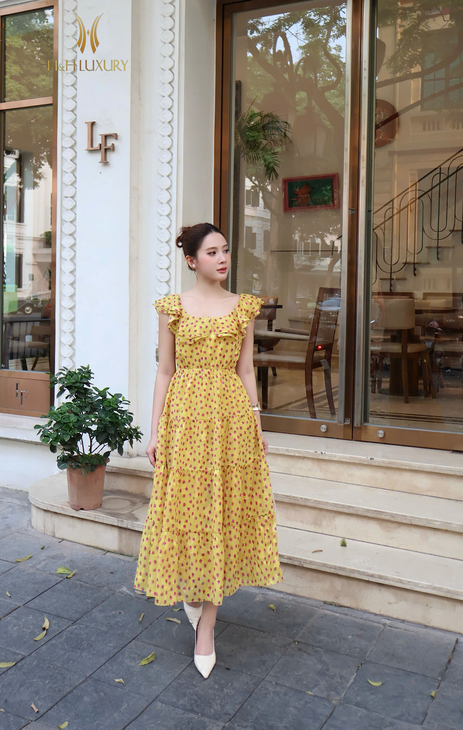 MAXI TƠ ÉP HOA NHÍ VÀNG