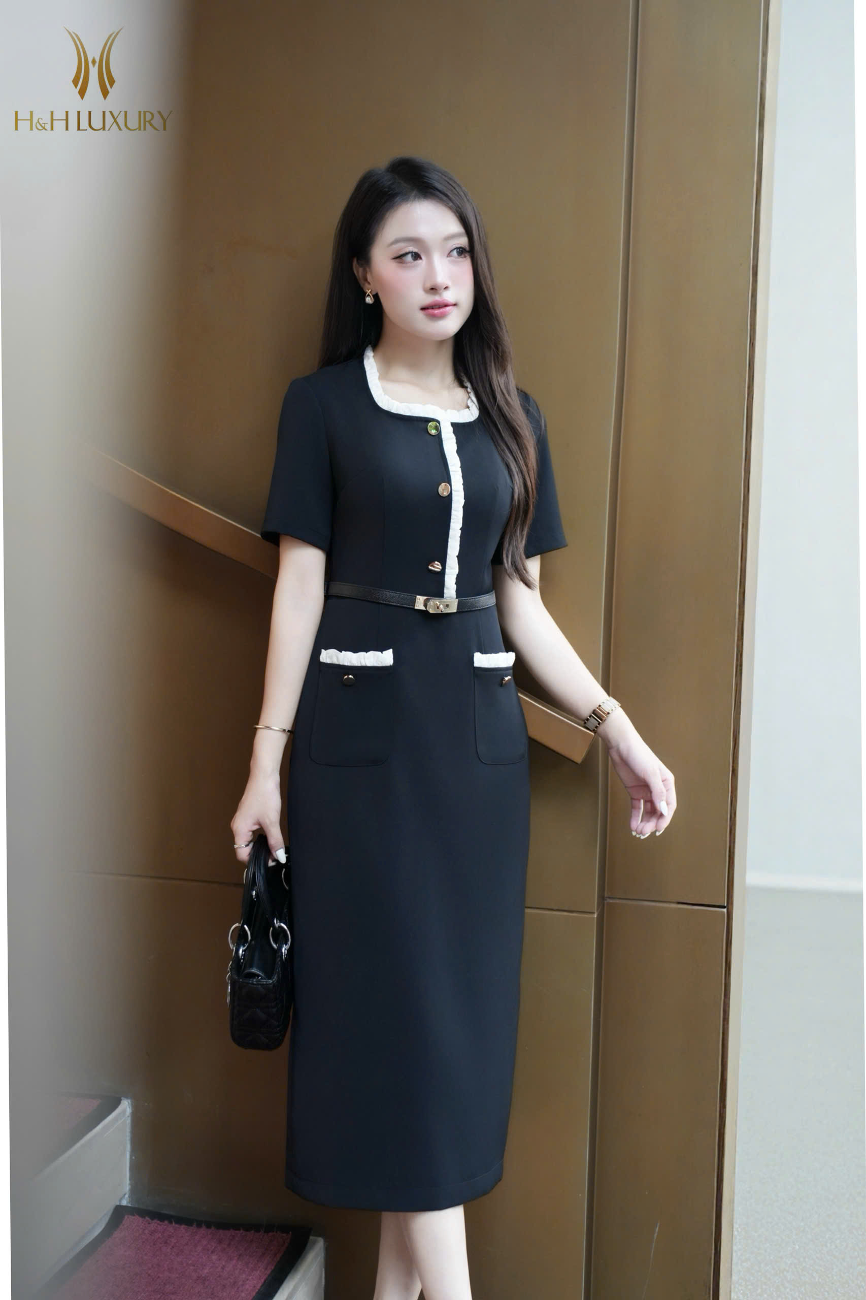 ĐẦM BÚT CHÌ SUÔNG ĐEN HAI TÚI