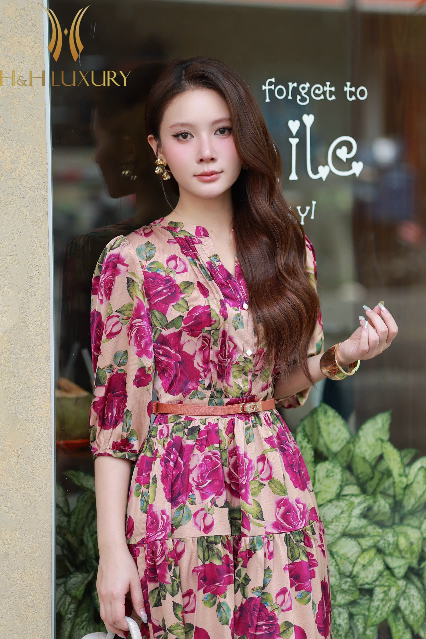 ĐẦM LỤA SATIN HOA TÍM LAVENDER