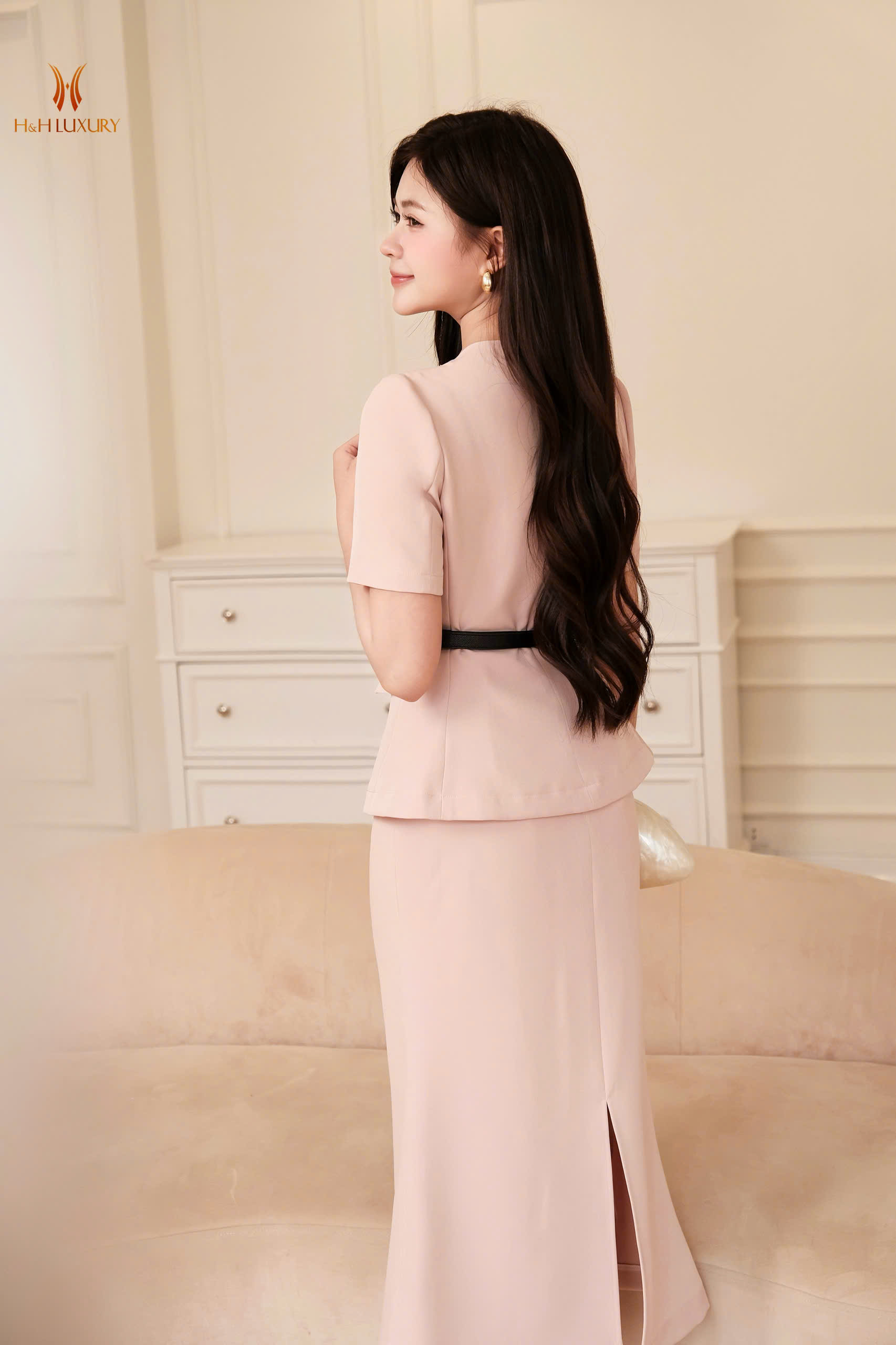 CHÂN VÁY HỒNG PASTEL XẾP LY