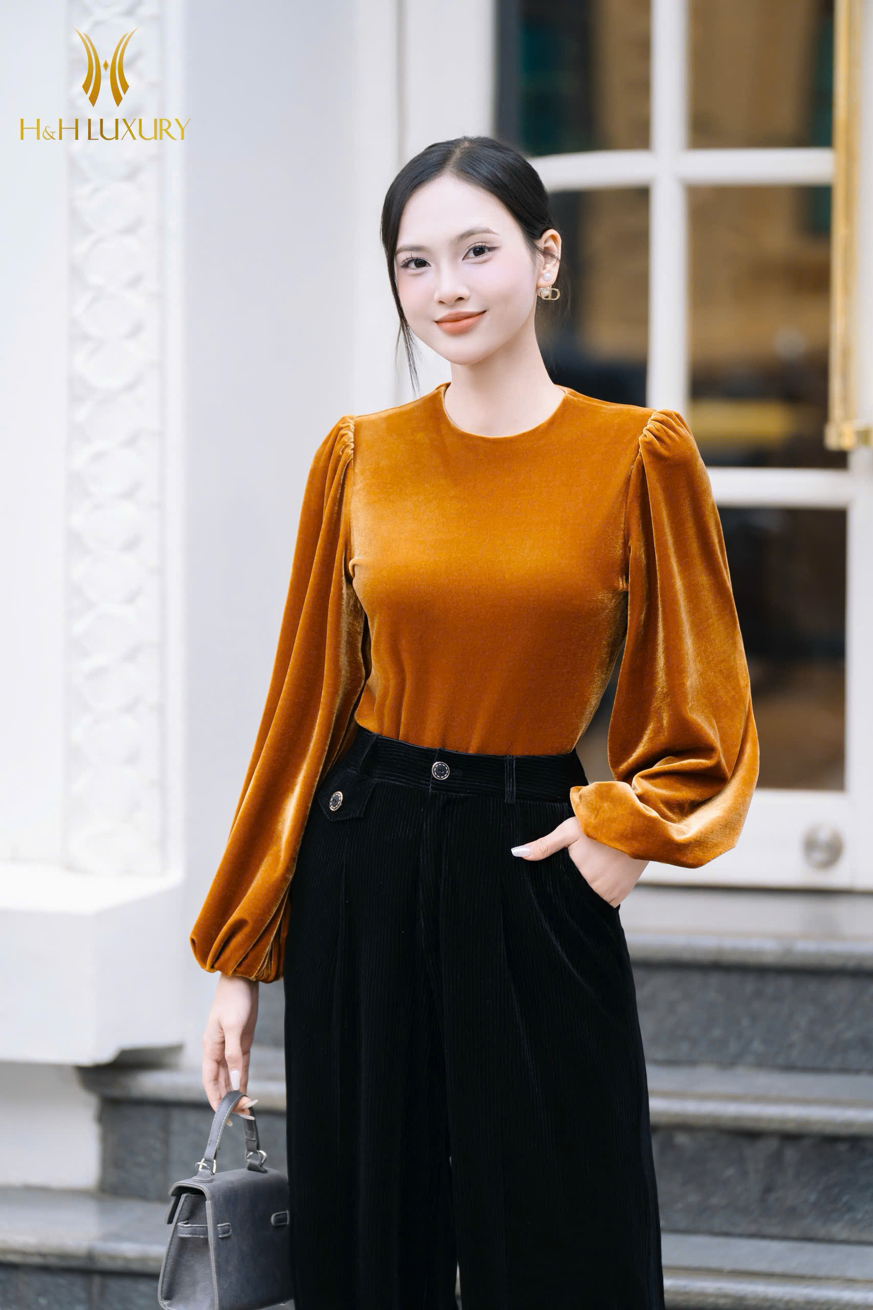 ÁO NHUNG THE NÂU BÒ CO GIÃN