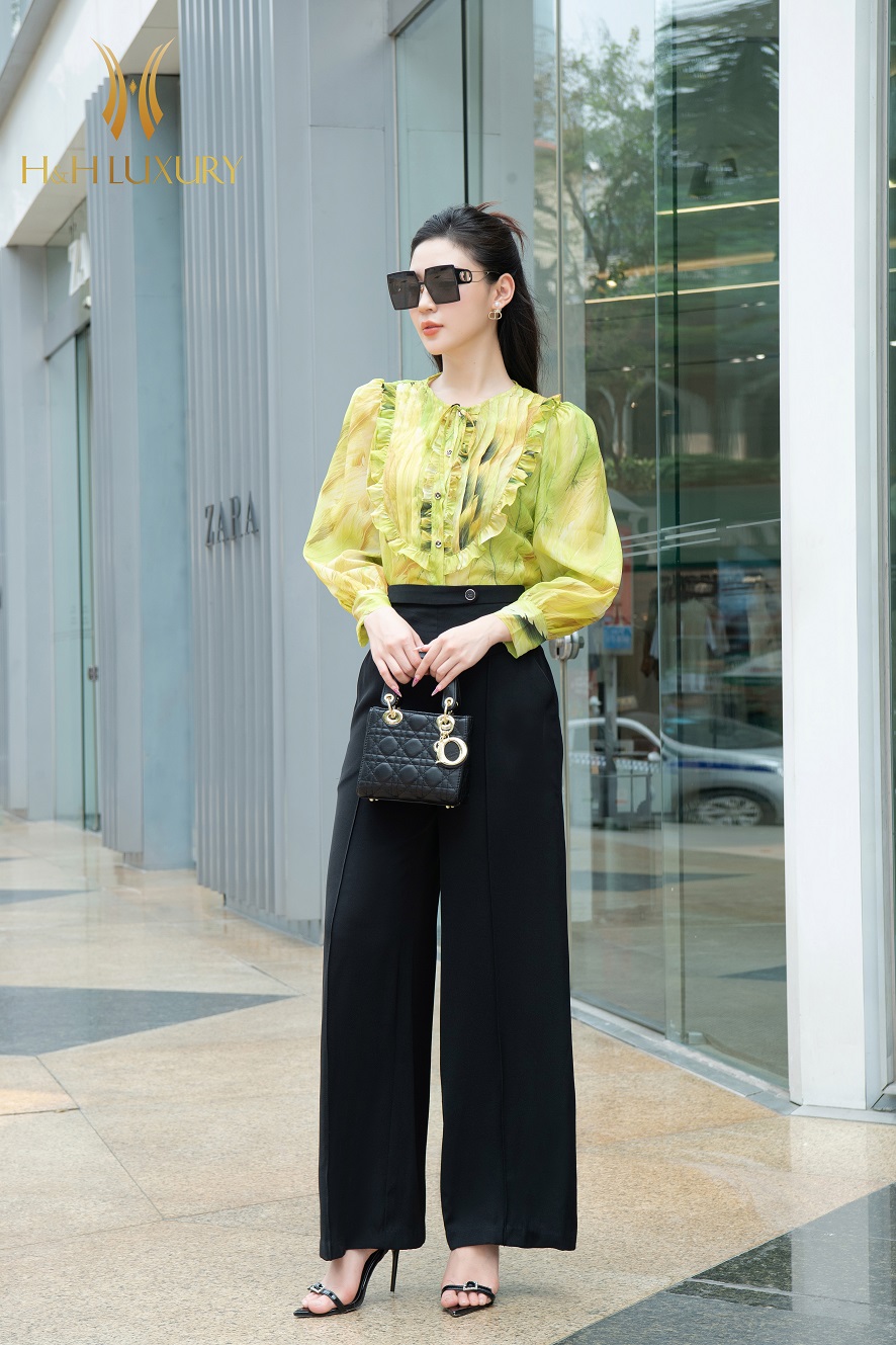 ÁO SƠ MI TƠ HÀN HỌA TIẾT LÔNG VŨ BÈO NGỰC