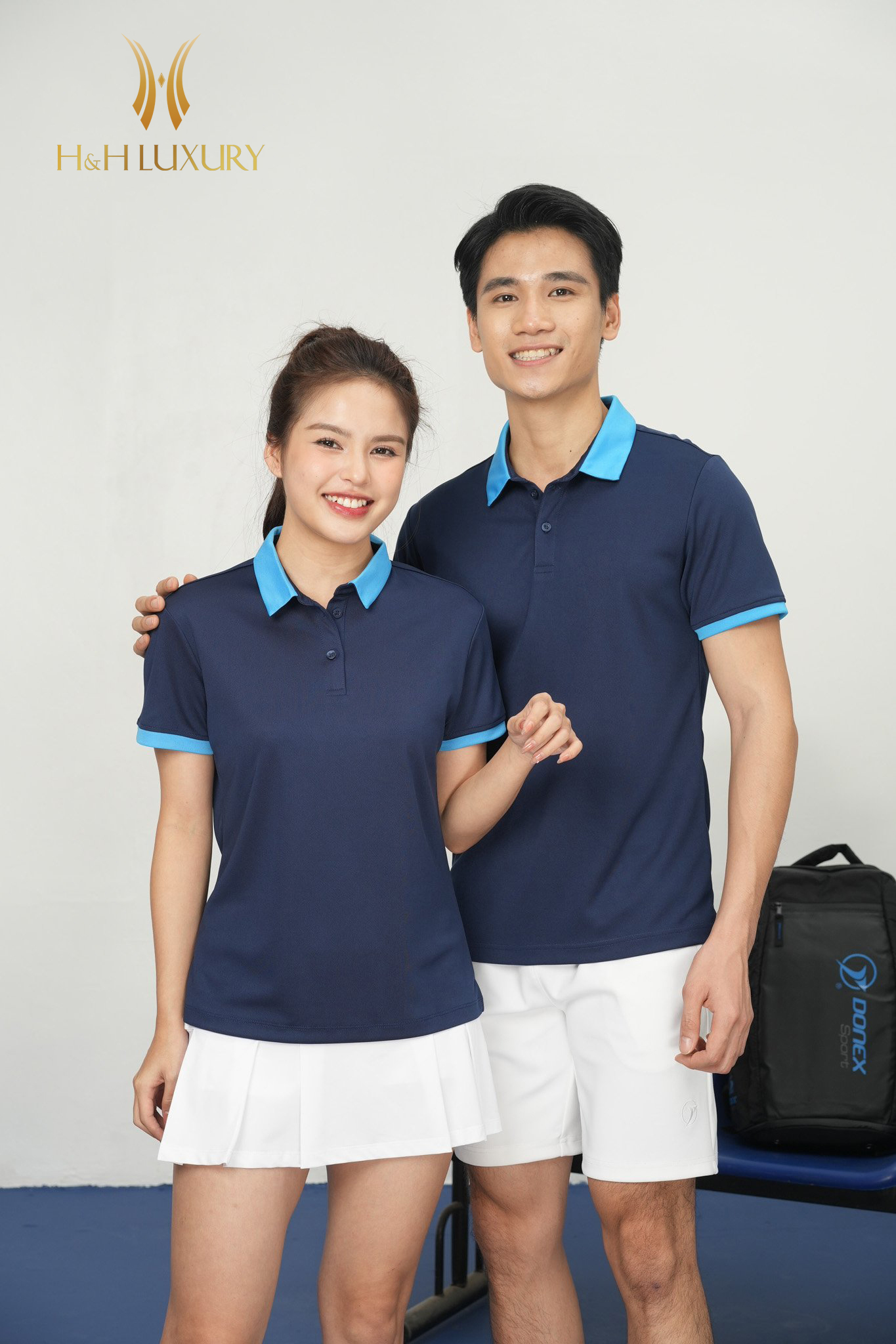 ÁO THỂ THAO PRONING NỮ MÀU XANH NAVY PHỐI XANH COPAN CHẤT LIỆU THUN MÈ