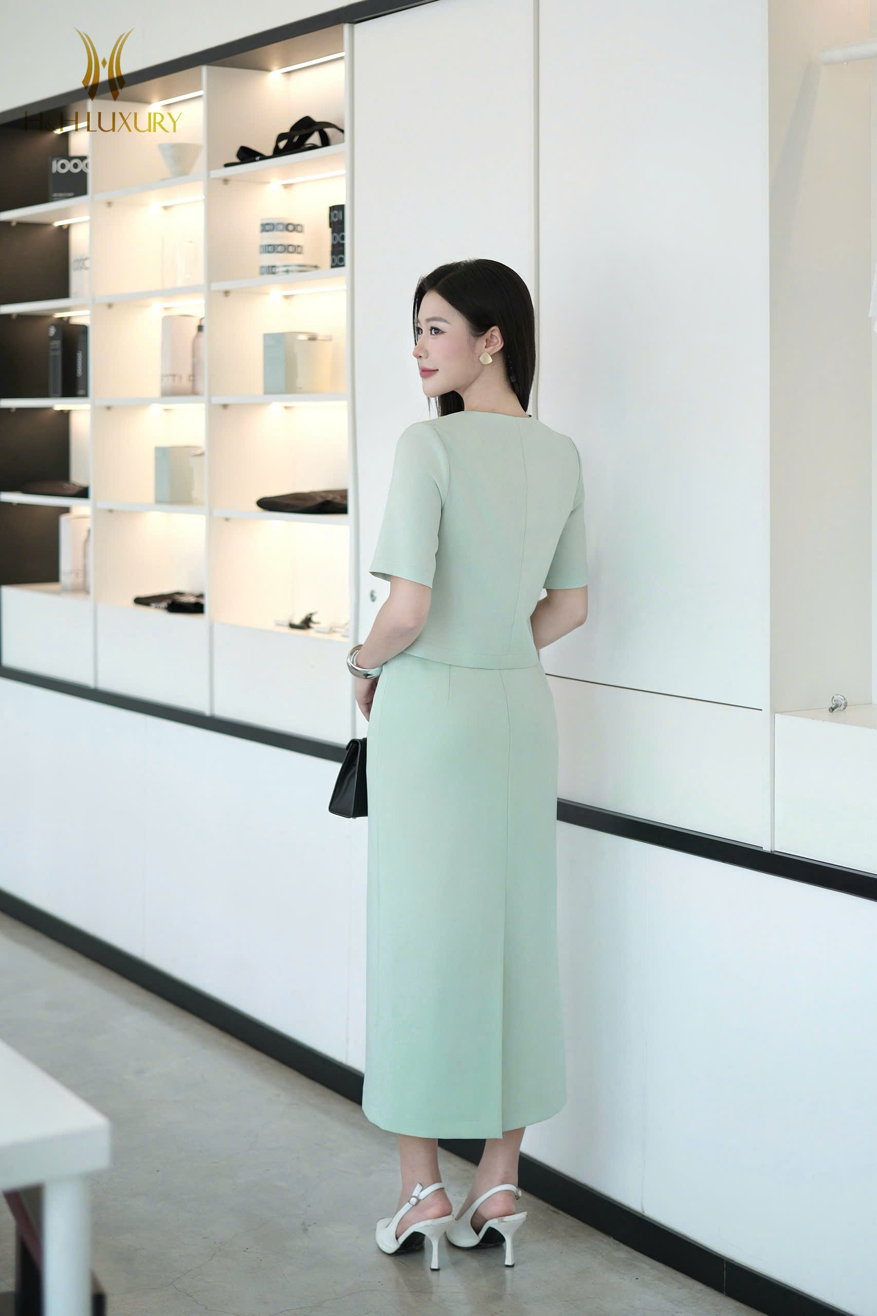 ÁO KÍ GIẢ XANH MINT ĐÍNH CÚC