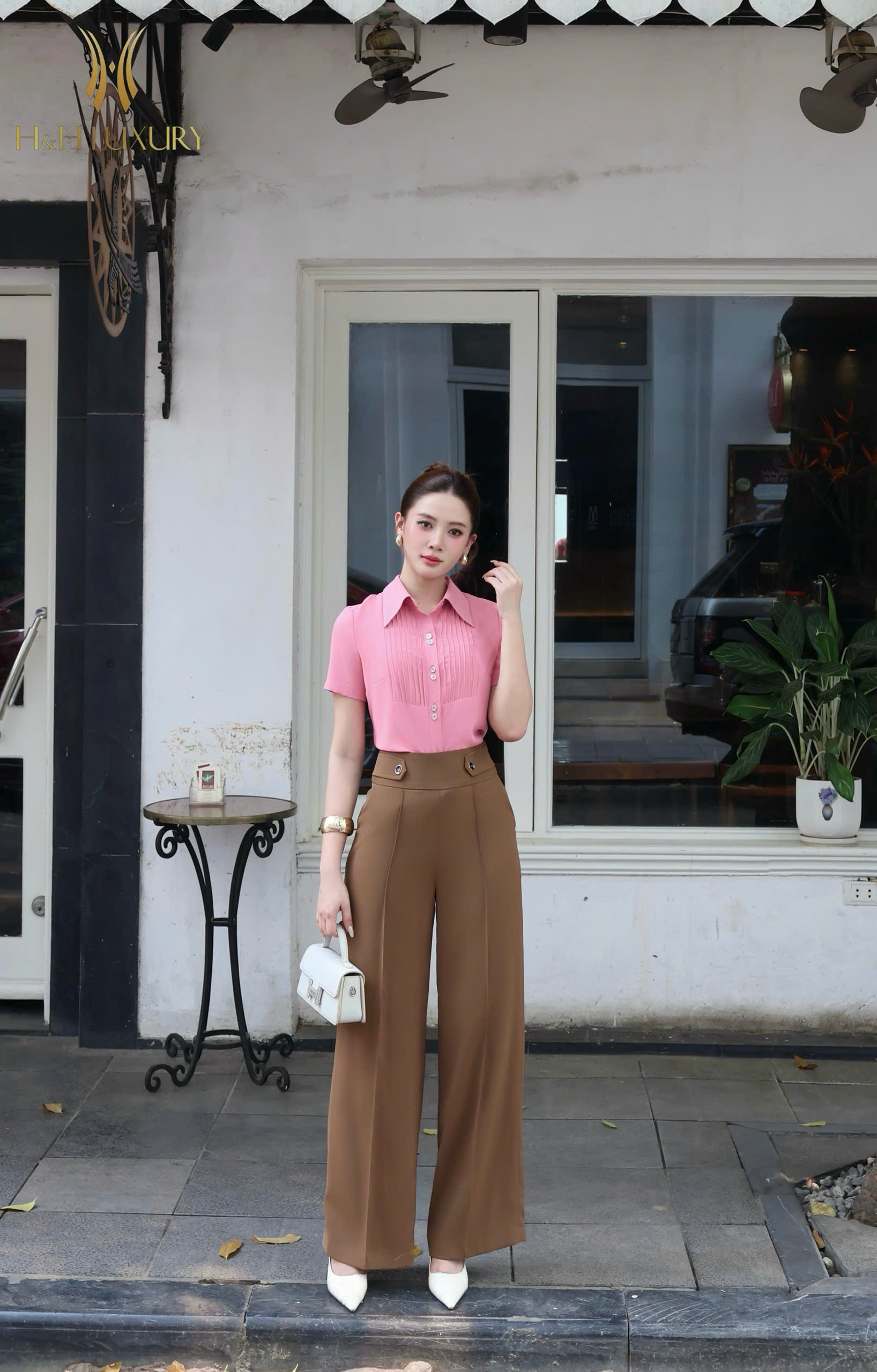 QUẦN XUÔNG NÂU CAPUCHINO CÚC EO