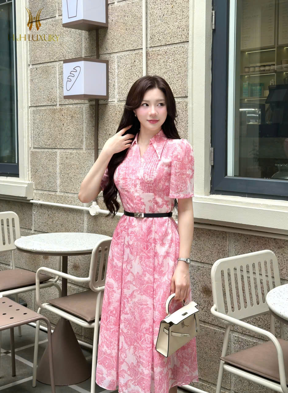 ĐẦM TƠ HỒNG CAO CẤP CỔ ĐỨC XẾP LY THÂN