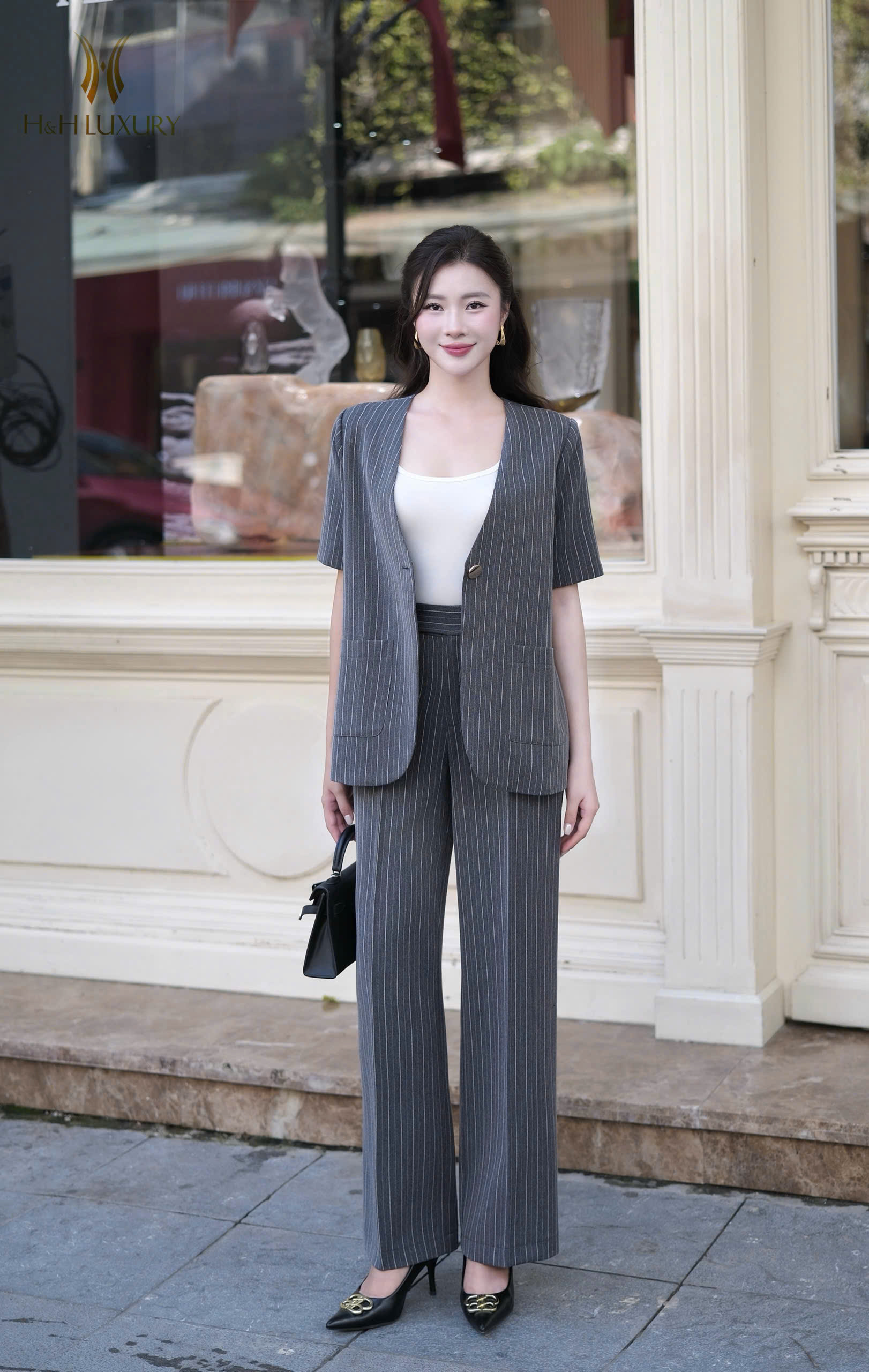 QUẦN KẺ GHI TÂY 2 TÚI TRƯỚC