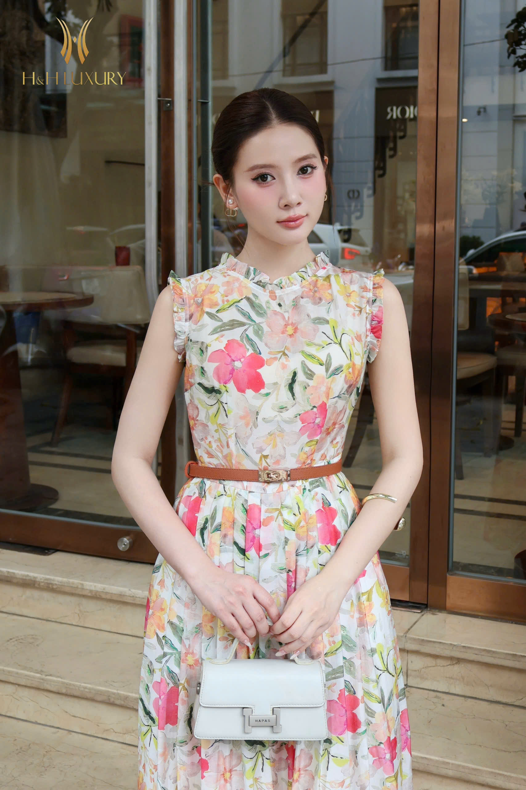 ĐẦM XẾP LY TẰM NHẬT HOA HỒNG SEN