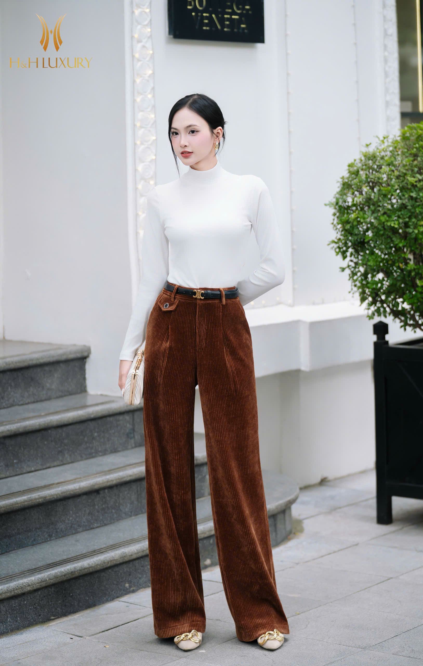 QUẦN NHUNG TĂM NÂU BÒ 2 TÚI