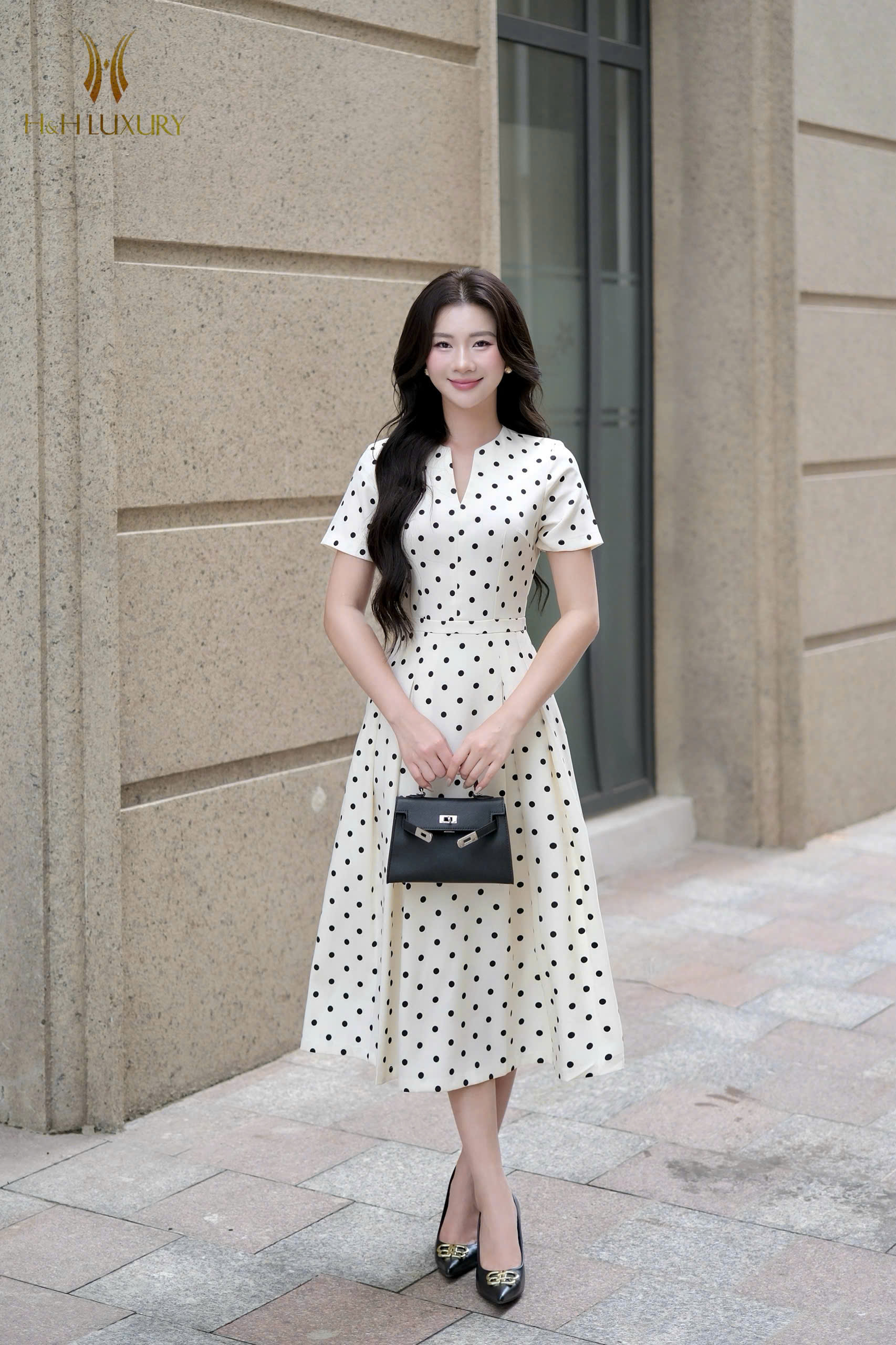 ĐẦM CHẤM BI XẾP LY HAI TÚI