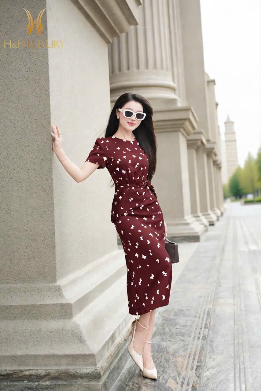 ĐẦM BÚT CHÌ SUÔNG ĐỎ BURGUNDY