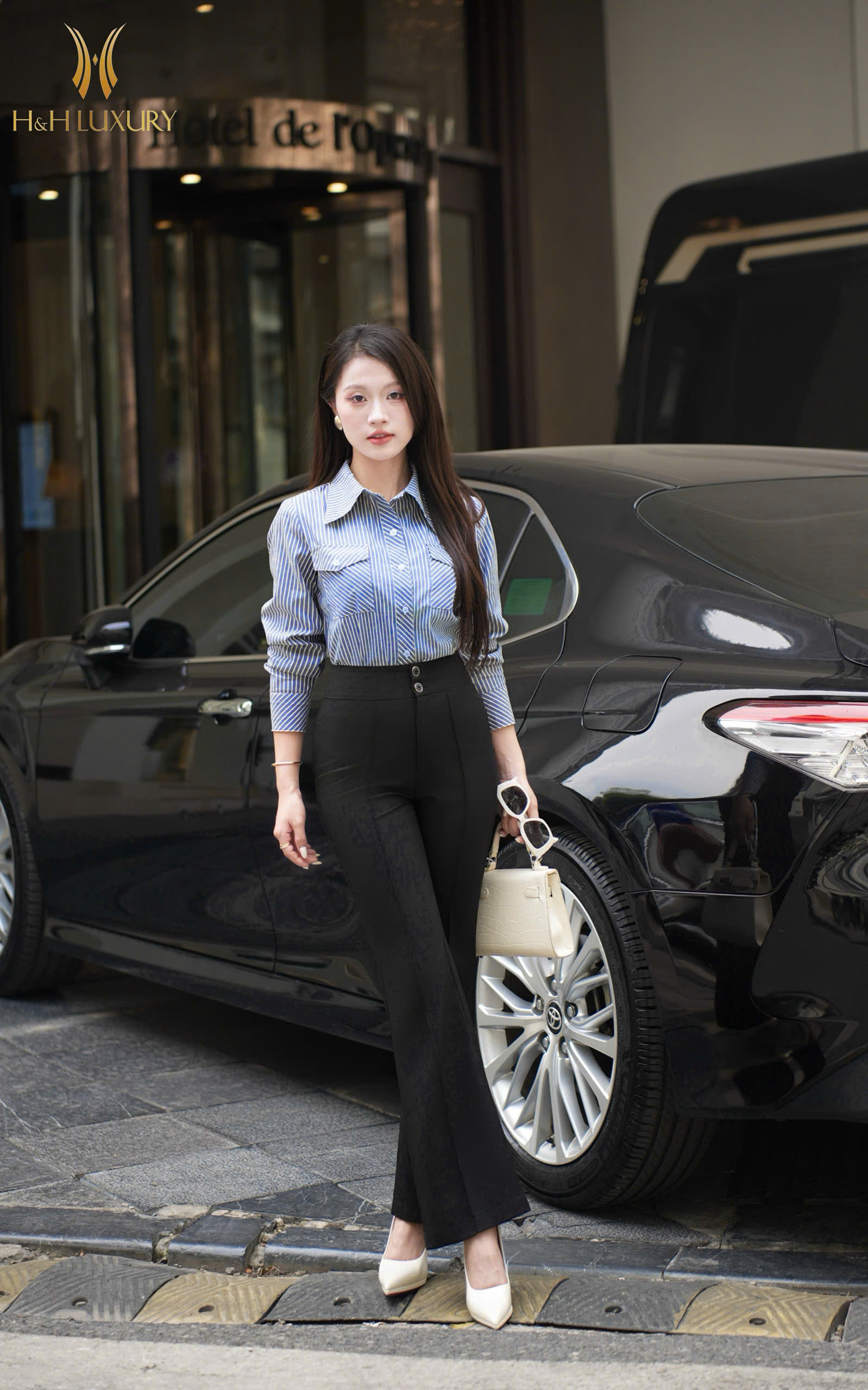 QUẦN ĐEN ỐNG LOE 2 CÚC TÚI SƯỜN