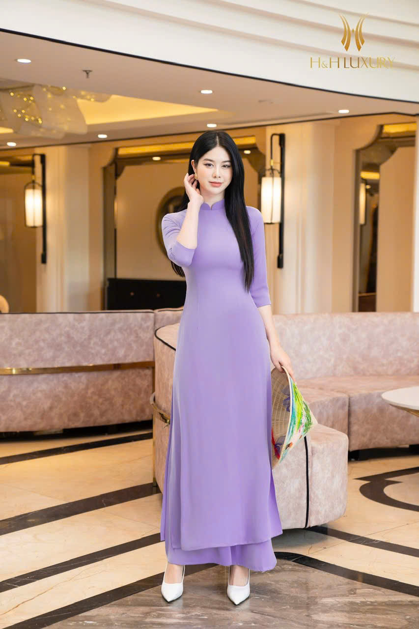 ÁO DÀI LỤA TÍM LAVENDER