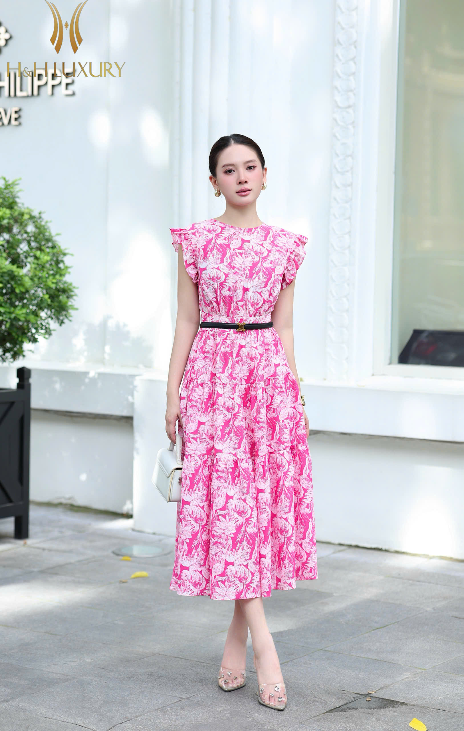 ĐẦM XÒE HỒNG FUCHSIA TÚI SƯỜN