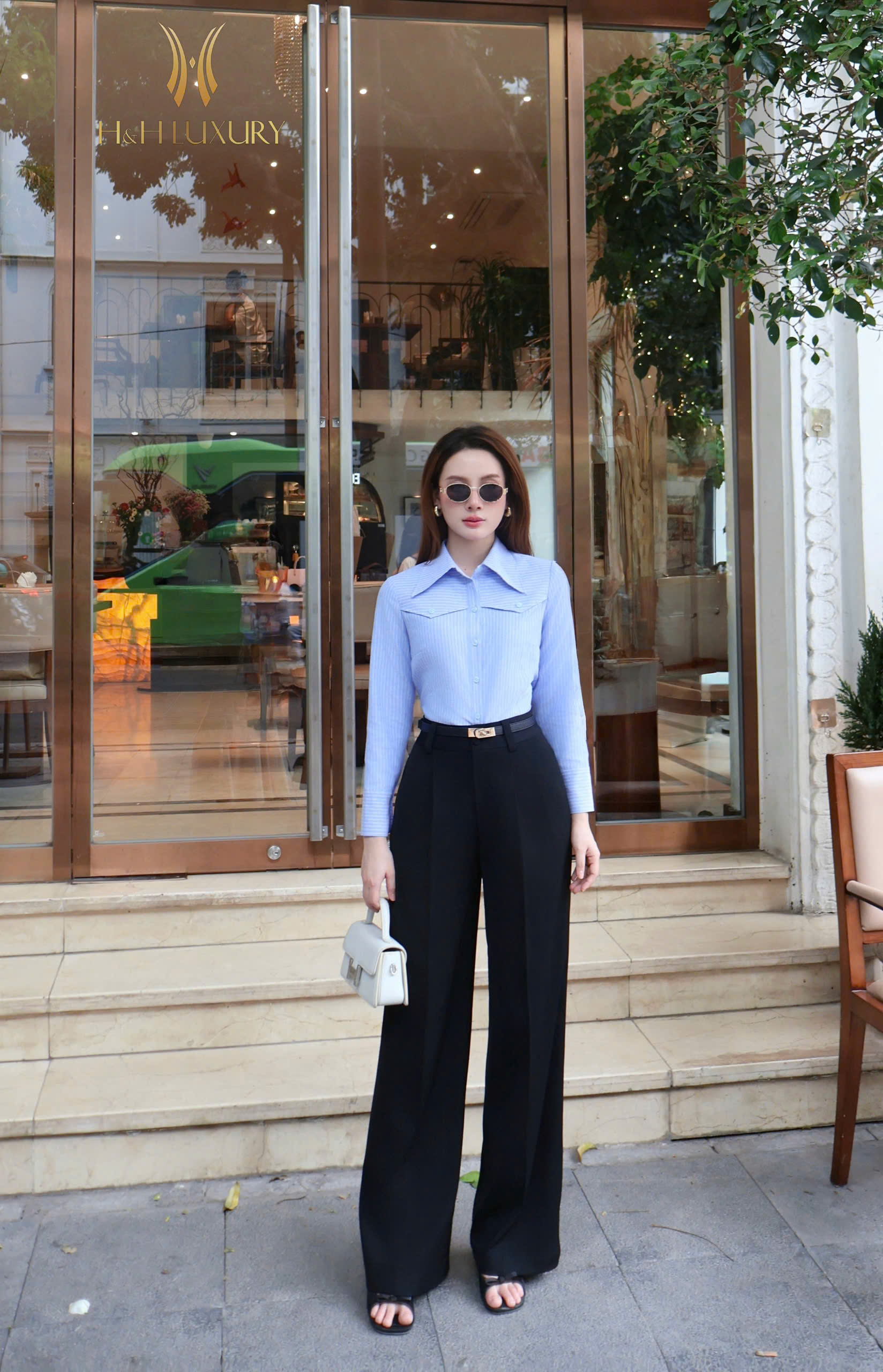 SƠ MI KẺ XANH MINT CỔ ĐỨC