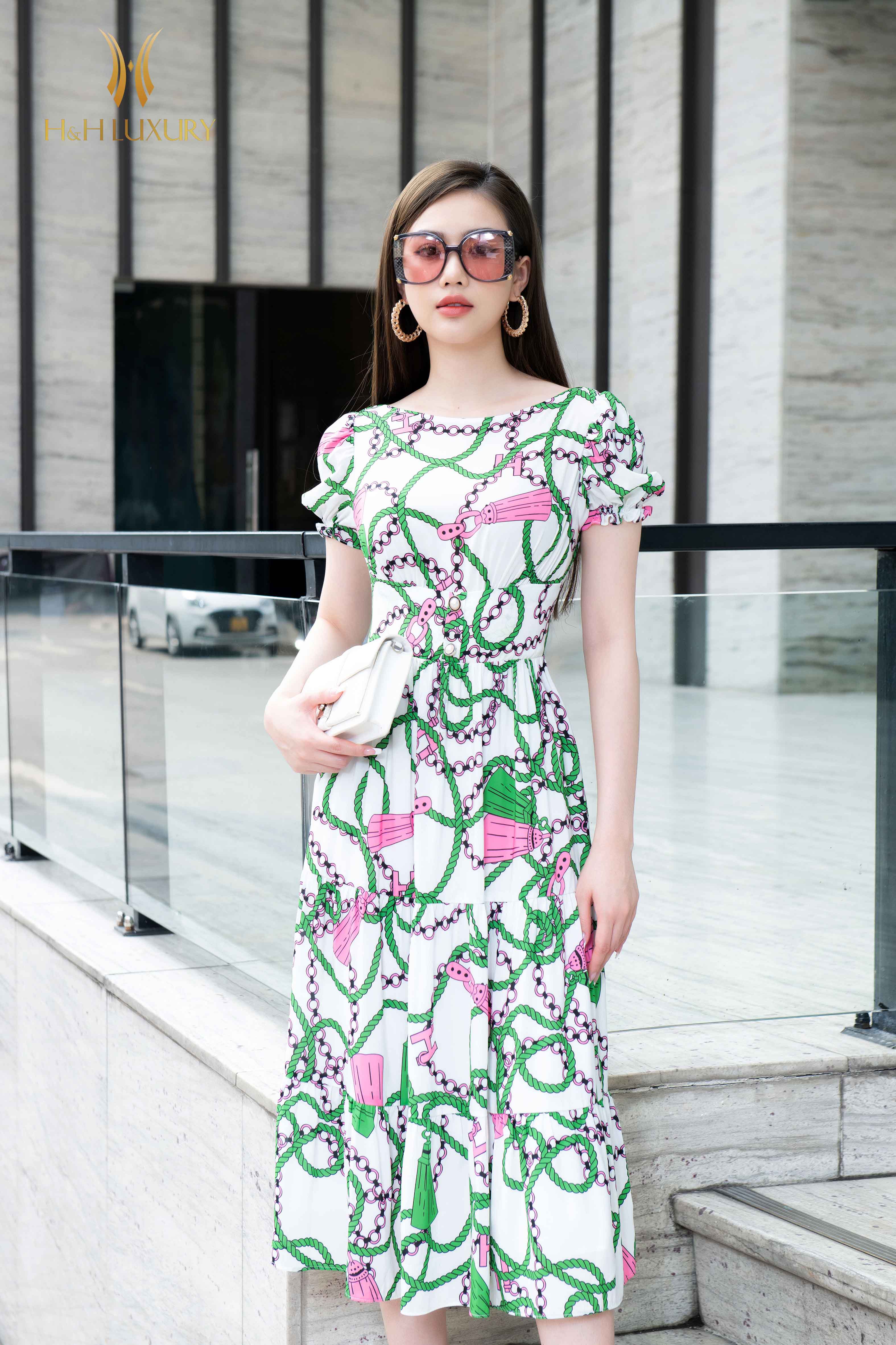Outlet  Chân váy xòe voan họa tiết hoa  My Way Fashion  Thời trang  thiết kế cao cấp