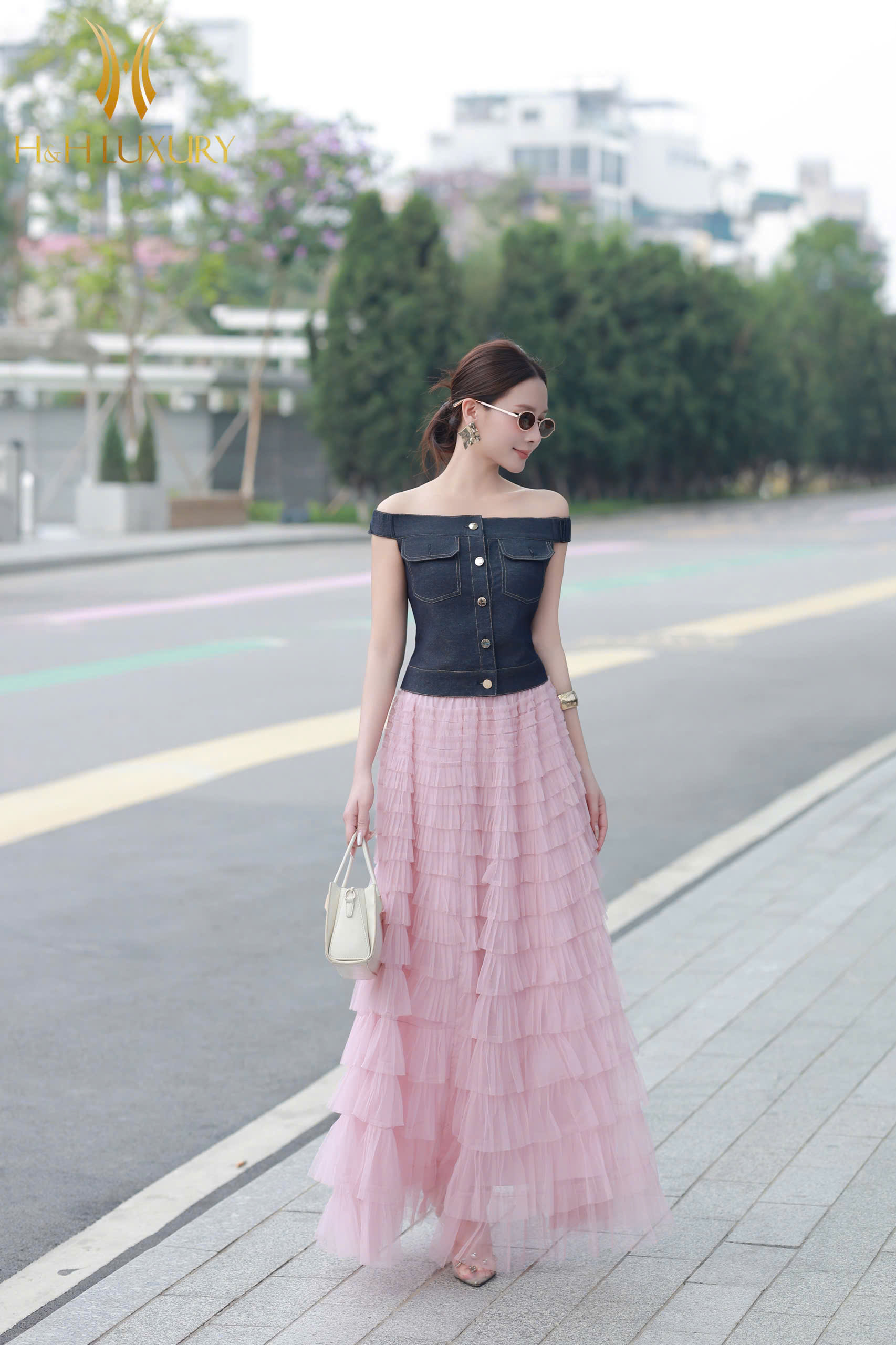 ÁO JEAN CROPTOP TÚI NGỰC