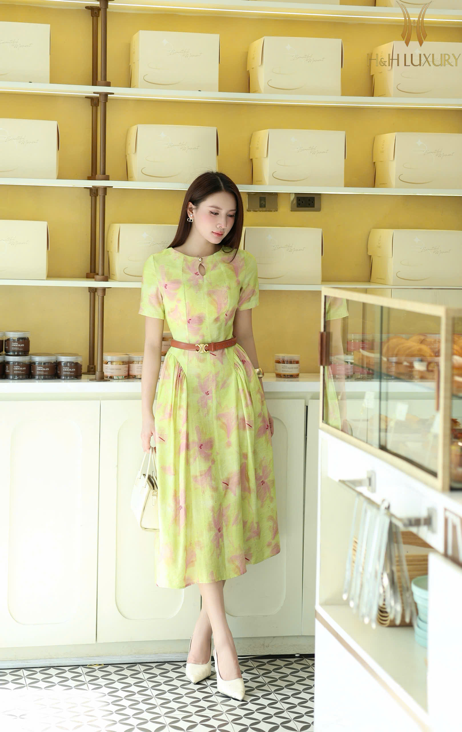 ĐẦM LINEN CỐM HỒNG