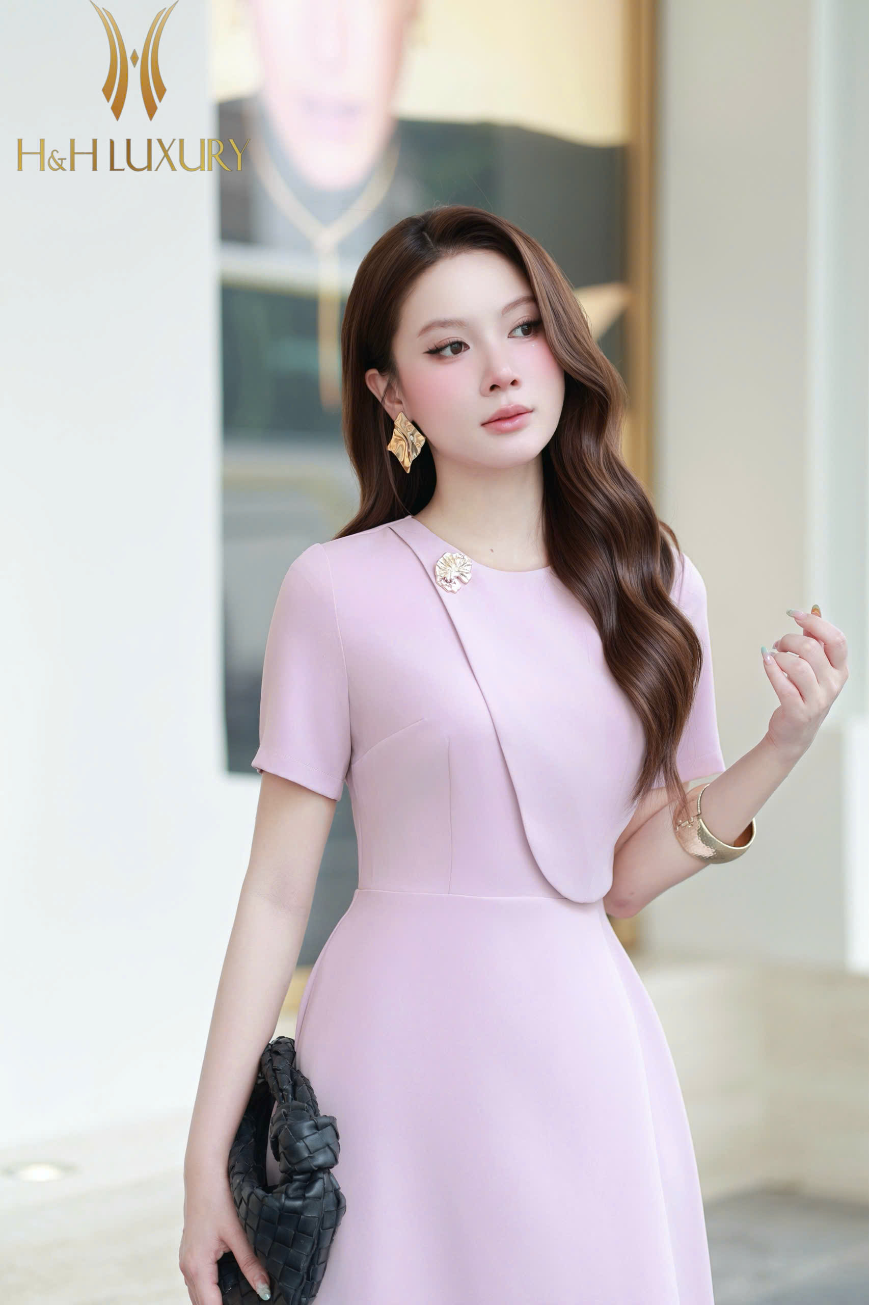ĐẦM XÒE HỒNG PASTEL TÀ NGỰC