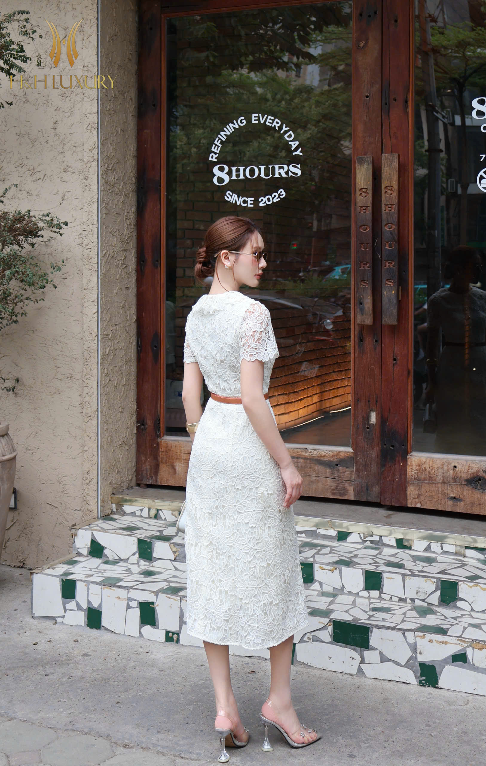 ĐẦM REN KEM ÔM A ĐÍNH CÚC