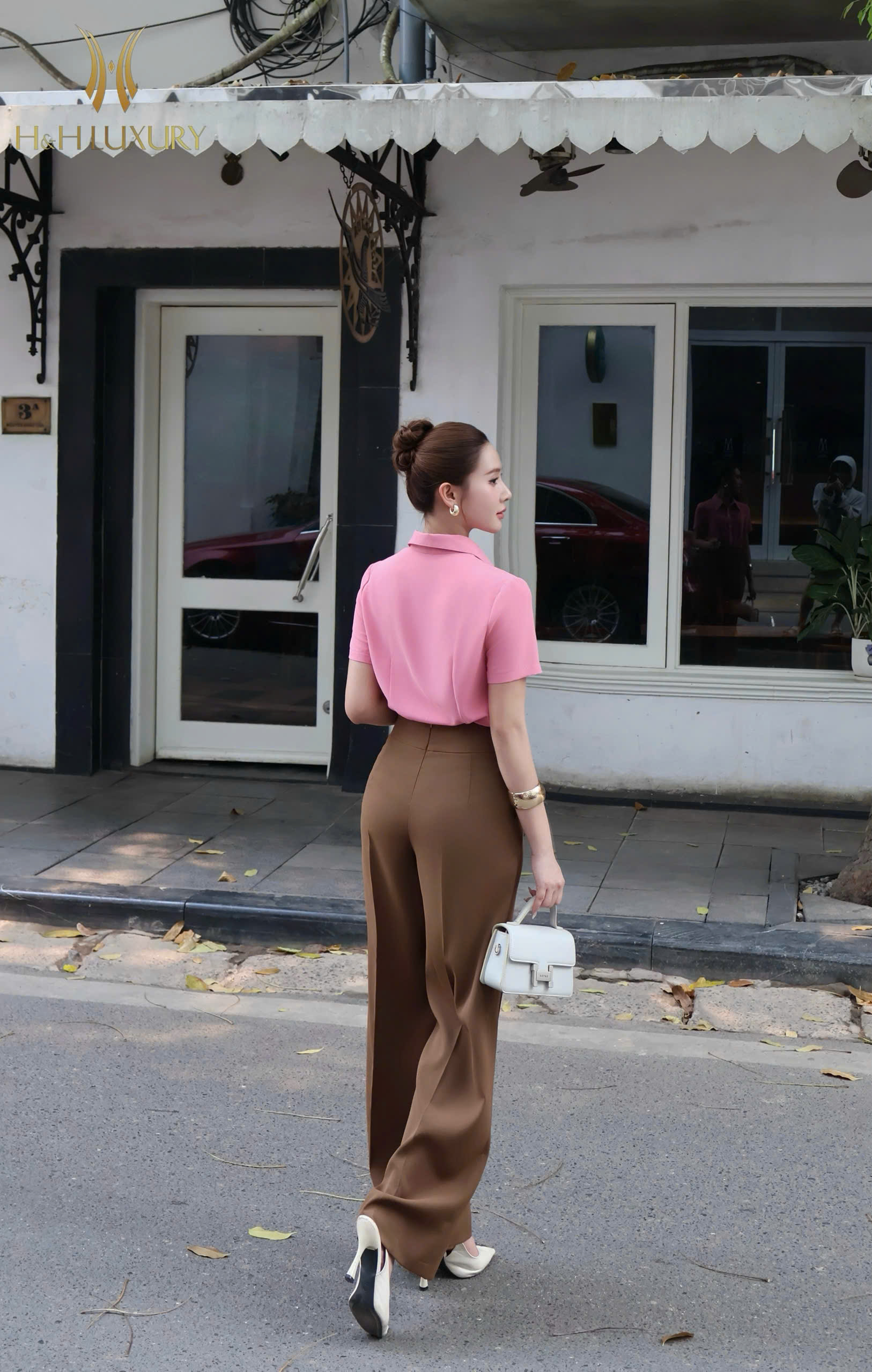 QUẦN XUÔNG NÂU CAPUCHINO CÚC EO