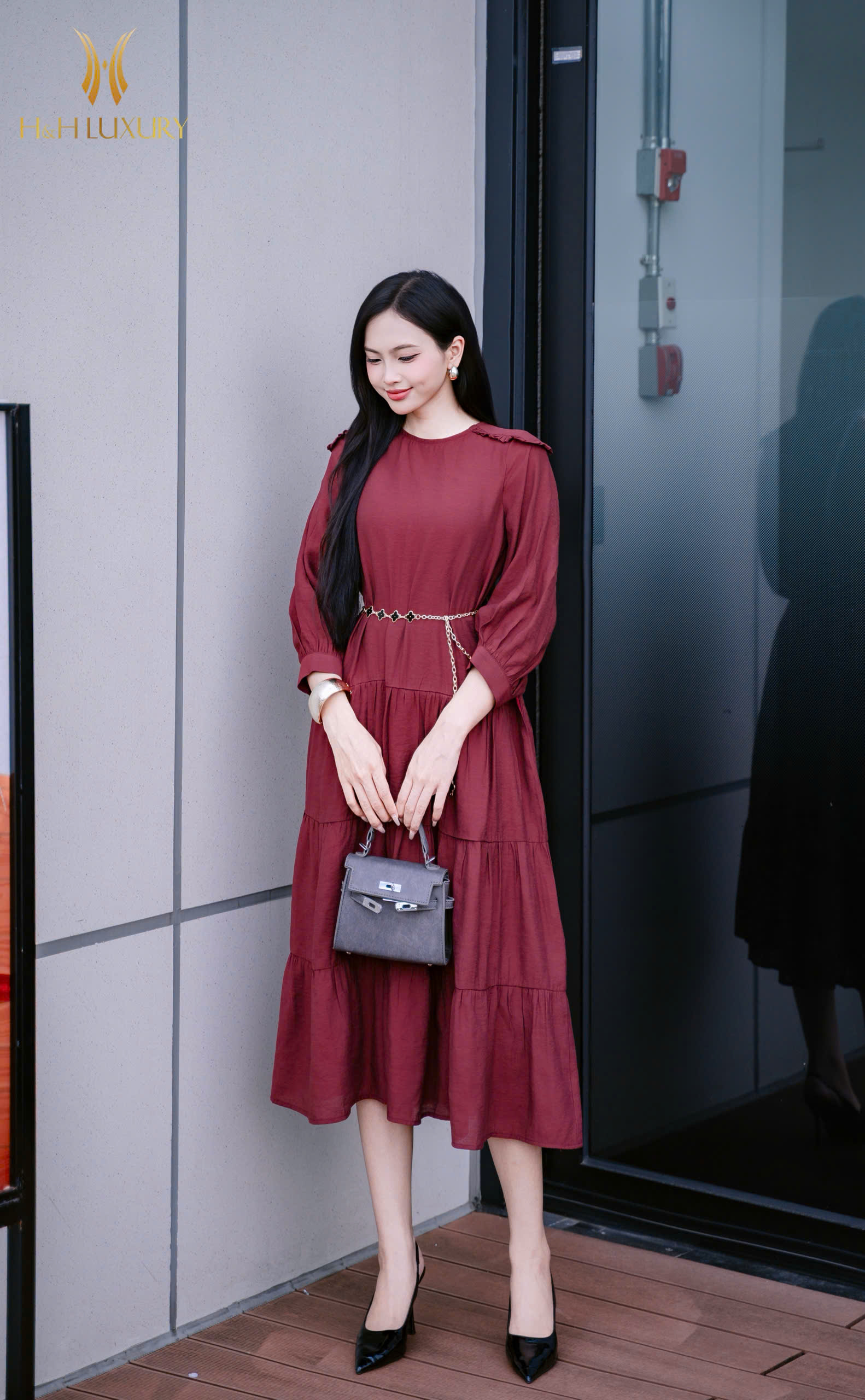 ĐẦM TƠ ĐŨI ĐỎ BORDEAUX