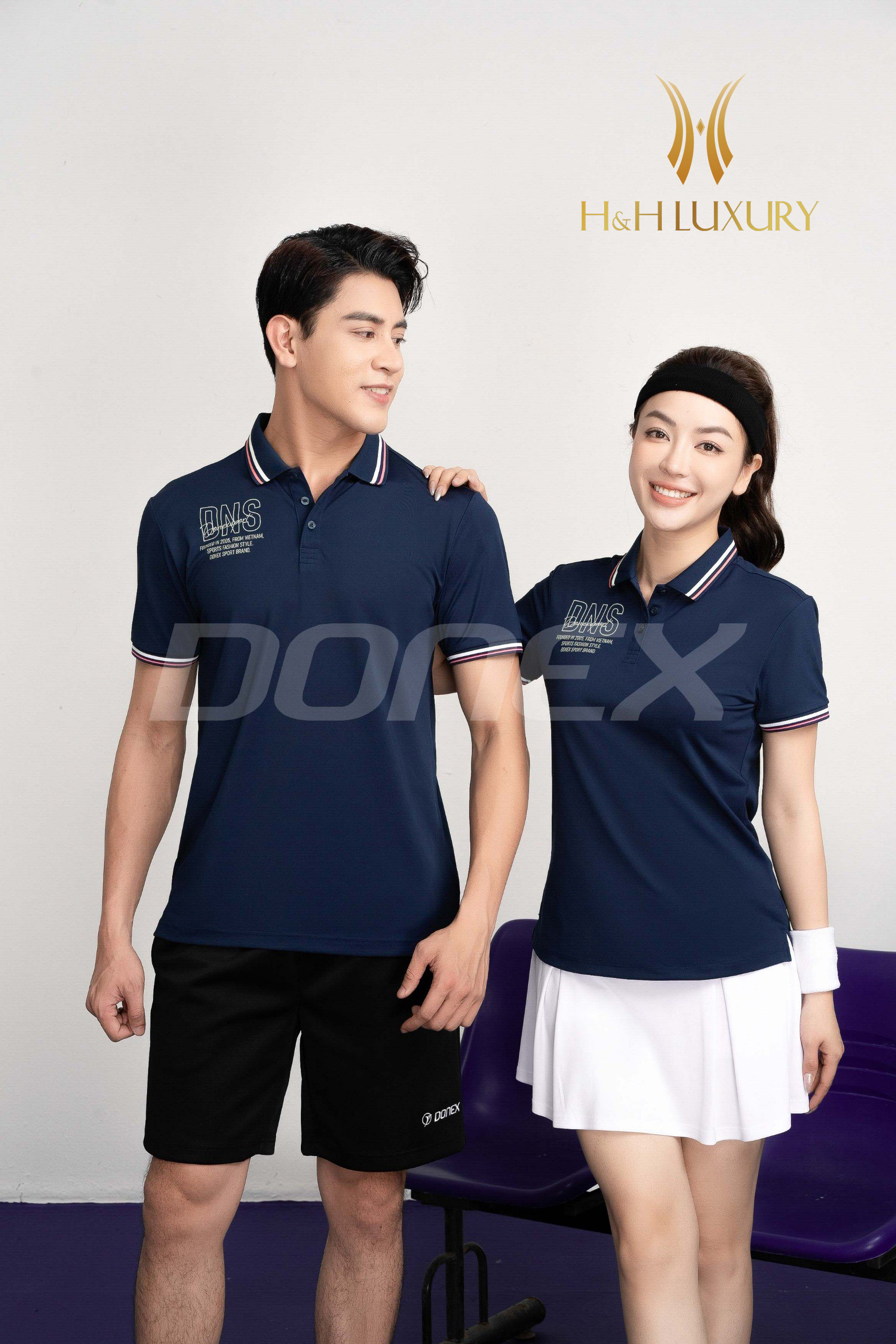 ÁO THỂ THAO NAM XANH NAVY PHỐI TRẮNG