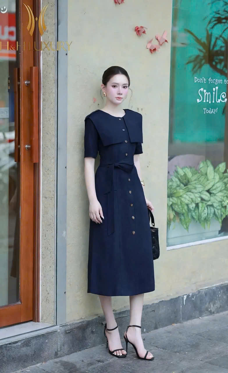 ĐẦM KAKI LỤA XANH THAN TÀ NGỰC