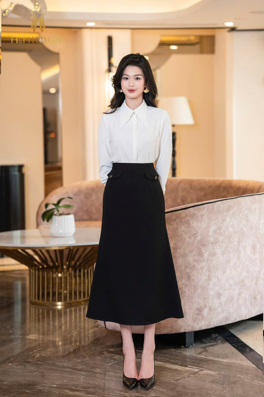 CHÂN JUP ĐUÔI CÁ ĐEN TUYẾT HÀN ĐÍNH CÚC