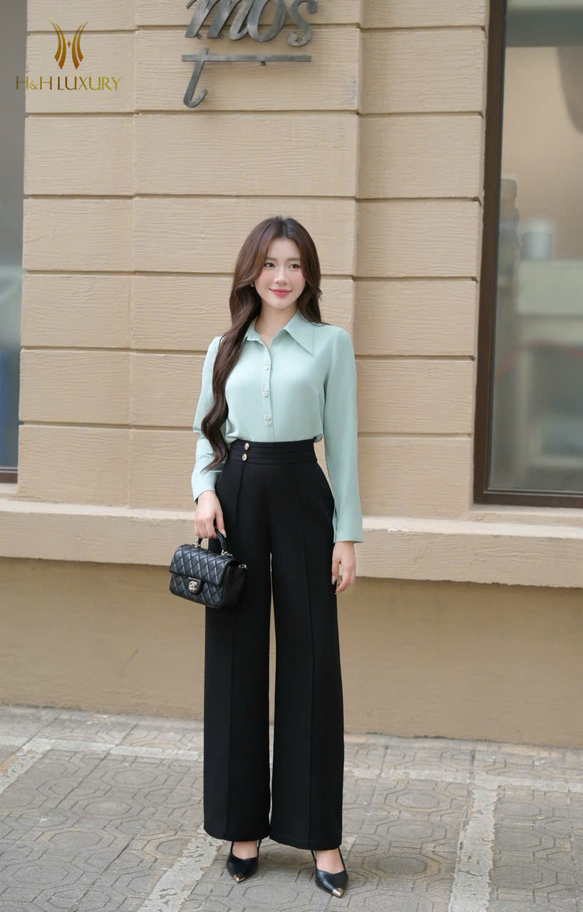 QUẦN XUÔNG XẾP LY CẠP ĐÍNH CÚC