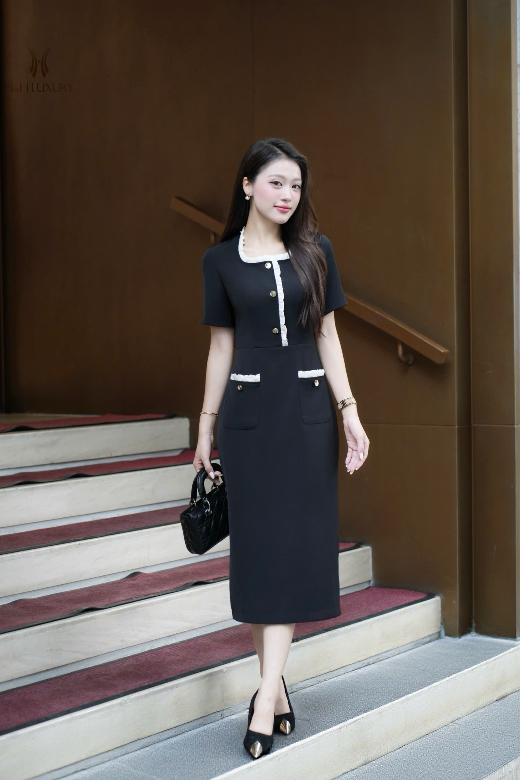 ĐẦM BÚT CHÌ SUÔNG ĐEN HAI TÚI
