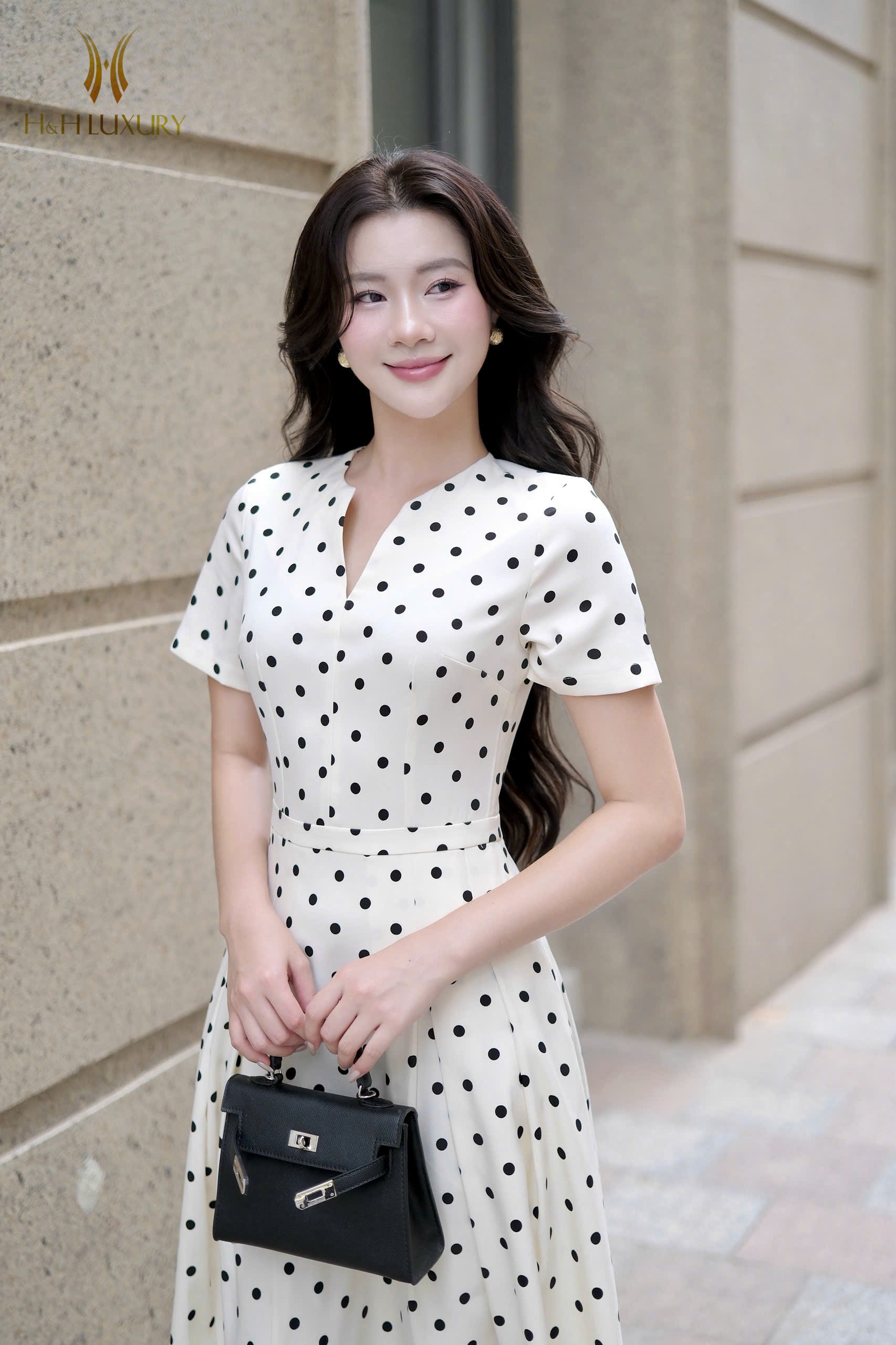 ĐẦM CHẤM BI XẾP LY HAI TÚI