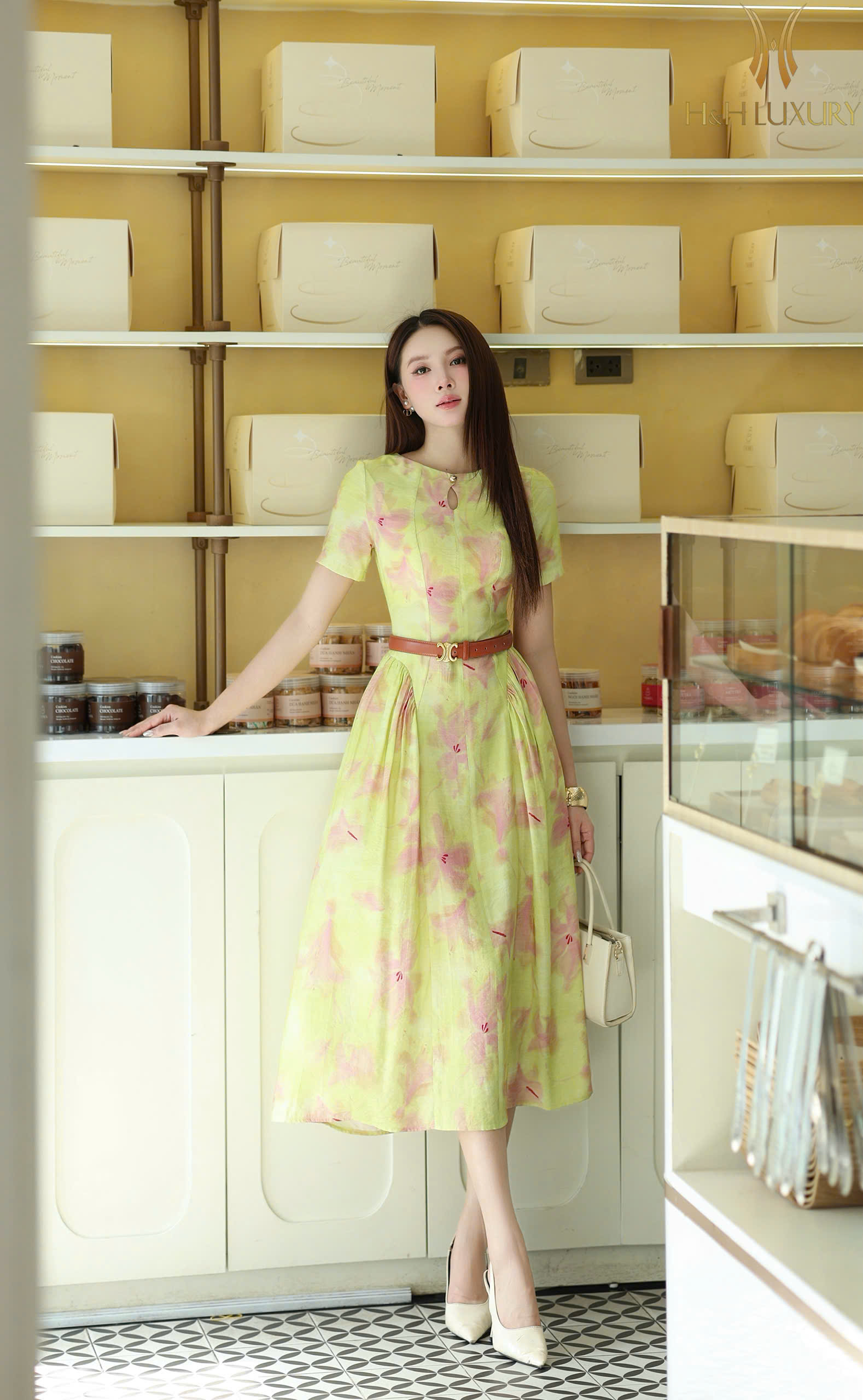 ĐẦM LINEN CỐM HỒNG